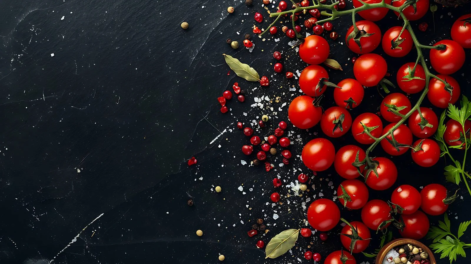 Vibrant Cherry Tomato Array on Black – free saturated image from Dotvec