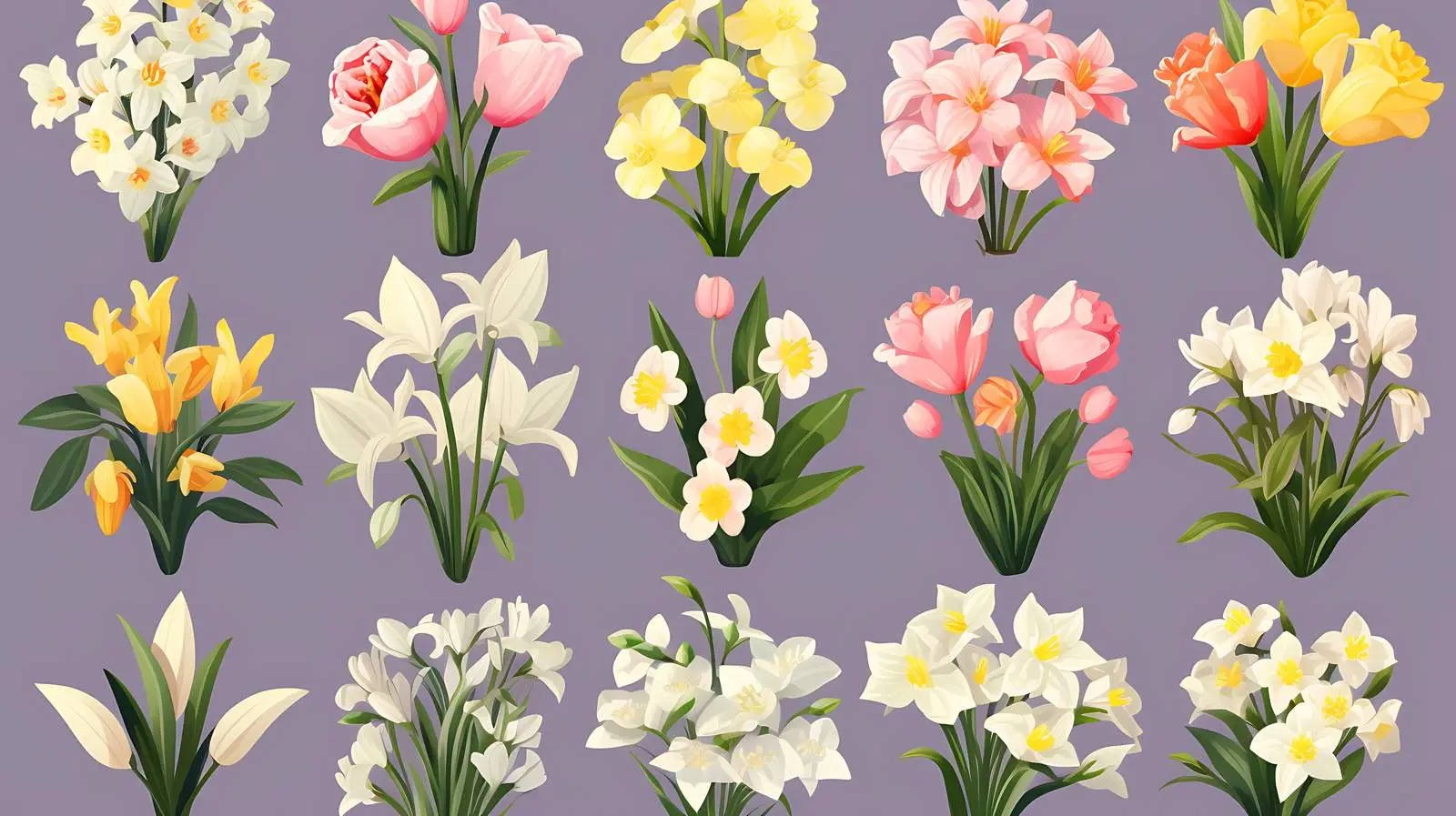 Summer Bouquet Set Isolated — free download from Dotvec