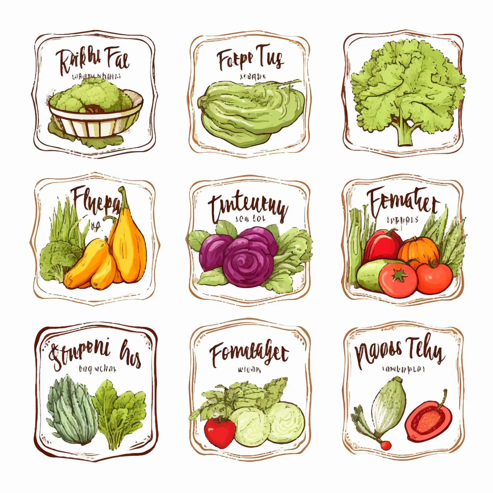 Fresh Food Labels and Farm Market Logos Collection – free food quality image from Dotvec