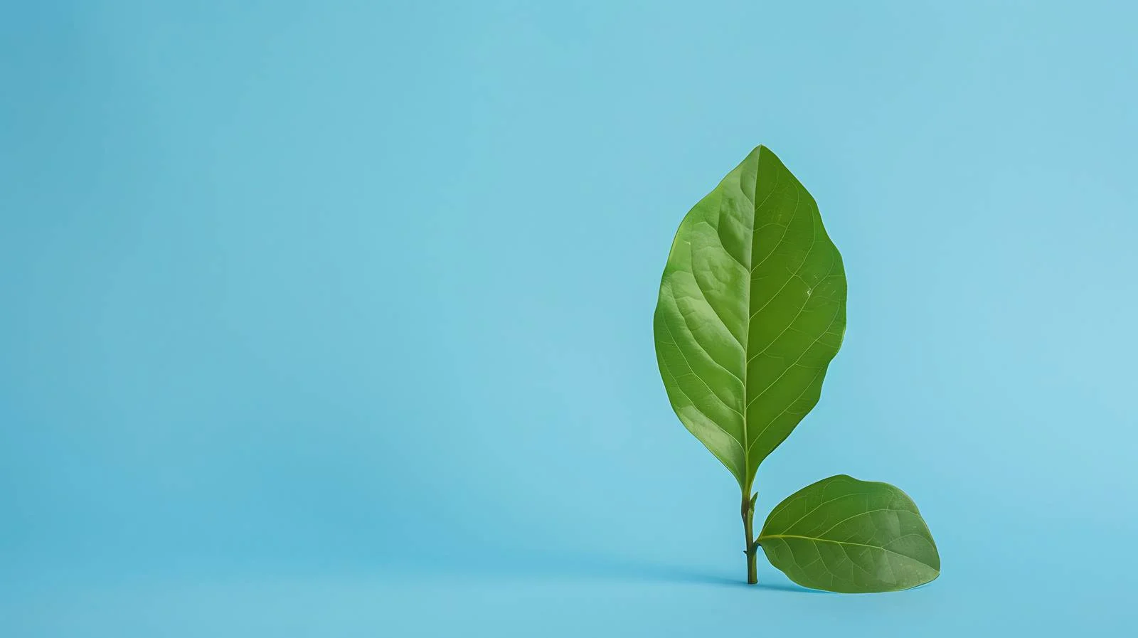 Green Leaf on Blue Background — free download from Dotvec