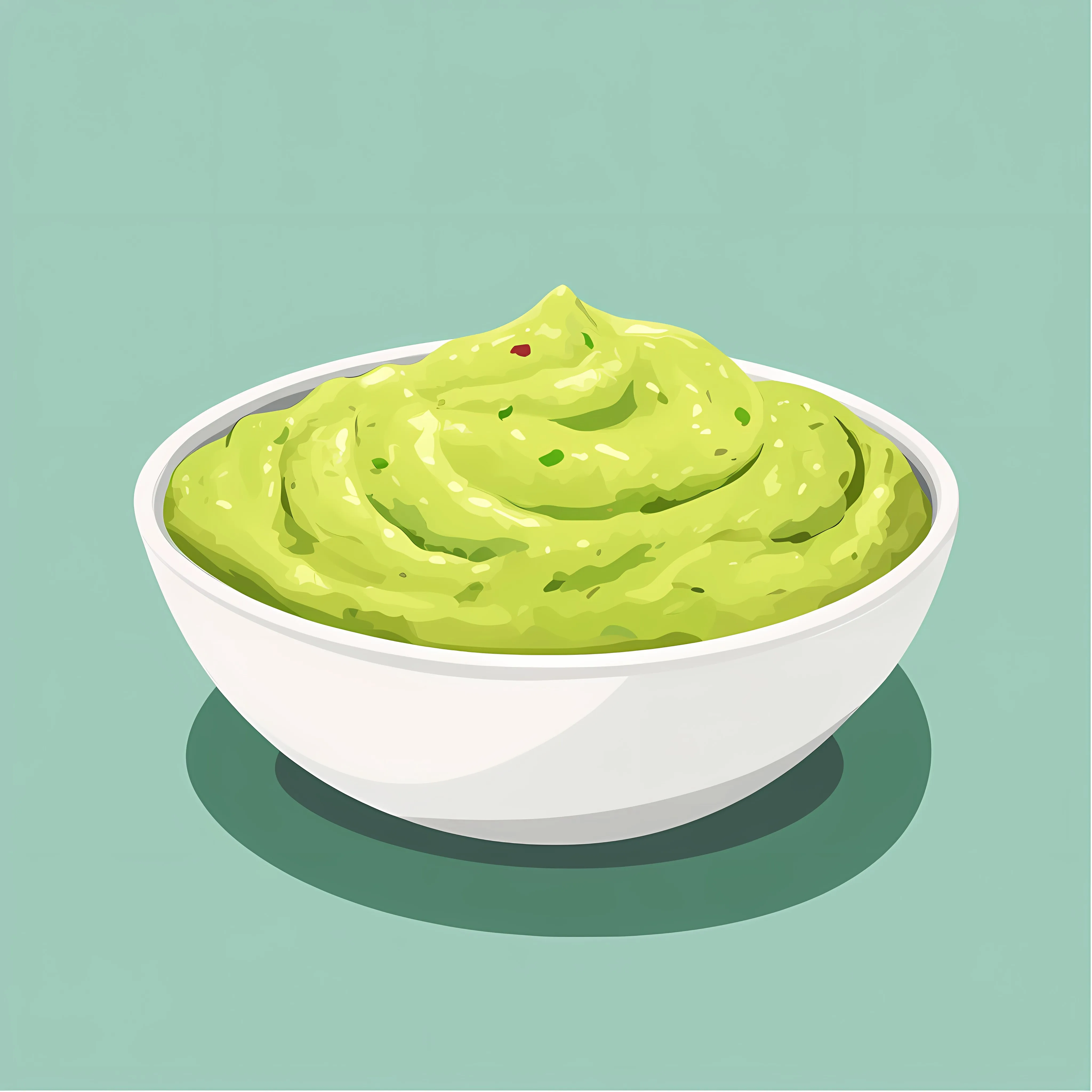 Fresh Guacamole Dip in Bowl Vector Illustration — free download from Dotvec
