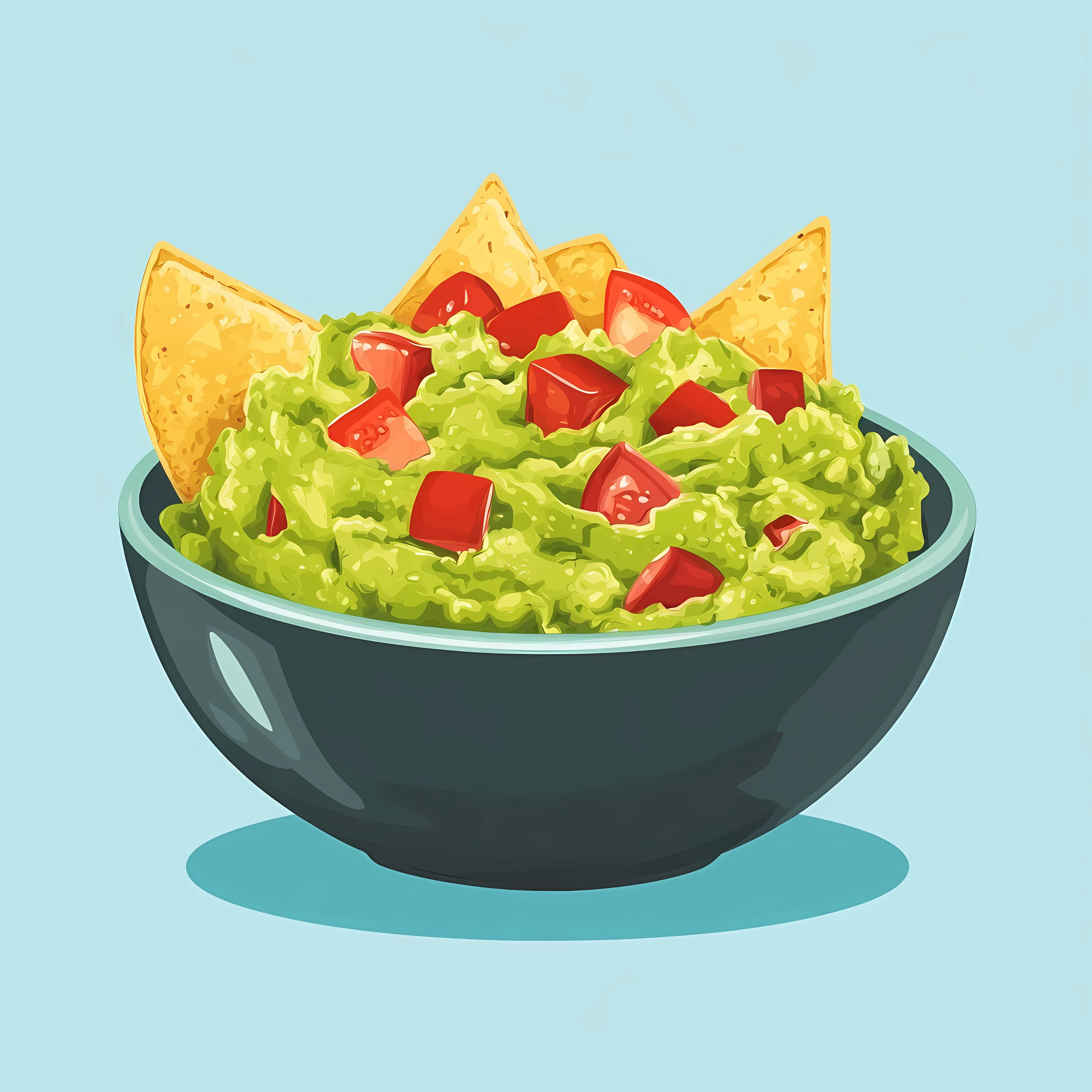 Fresh Guacamole Dip in Bowl Vector Illustration — free download from Dotvec