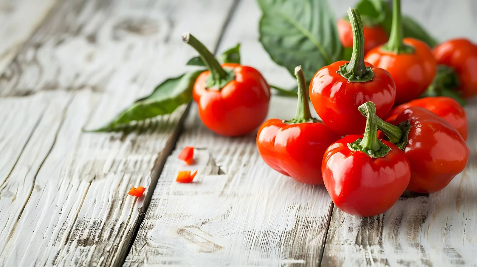 Vibrant Habanero Peppers on Wooden Surface — free download from Dotvec