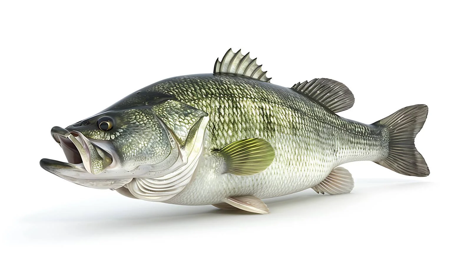 Vibrant Largemouth Bass on White Background — free download from Dotvec
