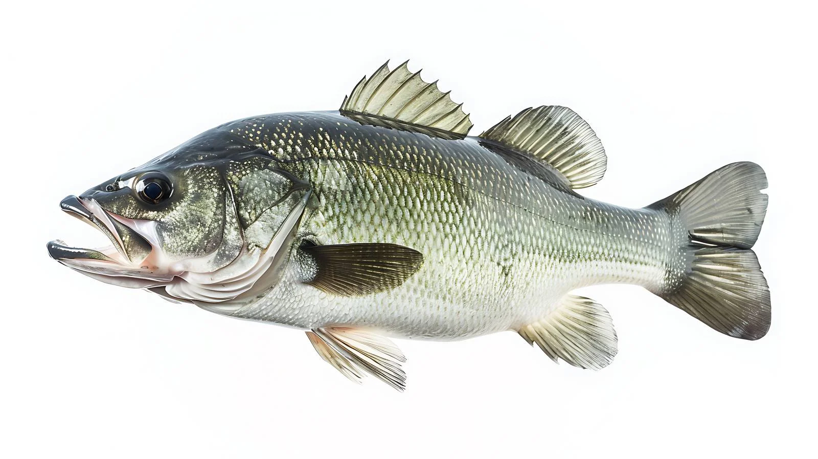 Sleek Freshwater Bass on White Background — free download from Dotvec