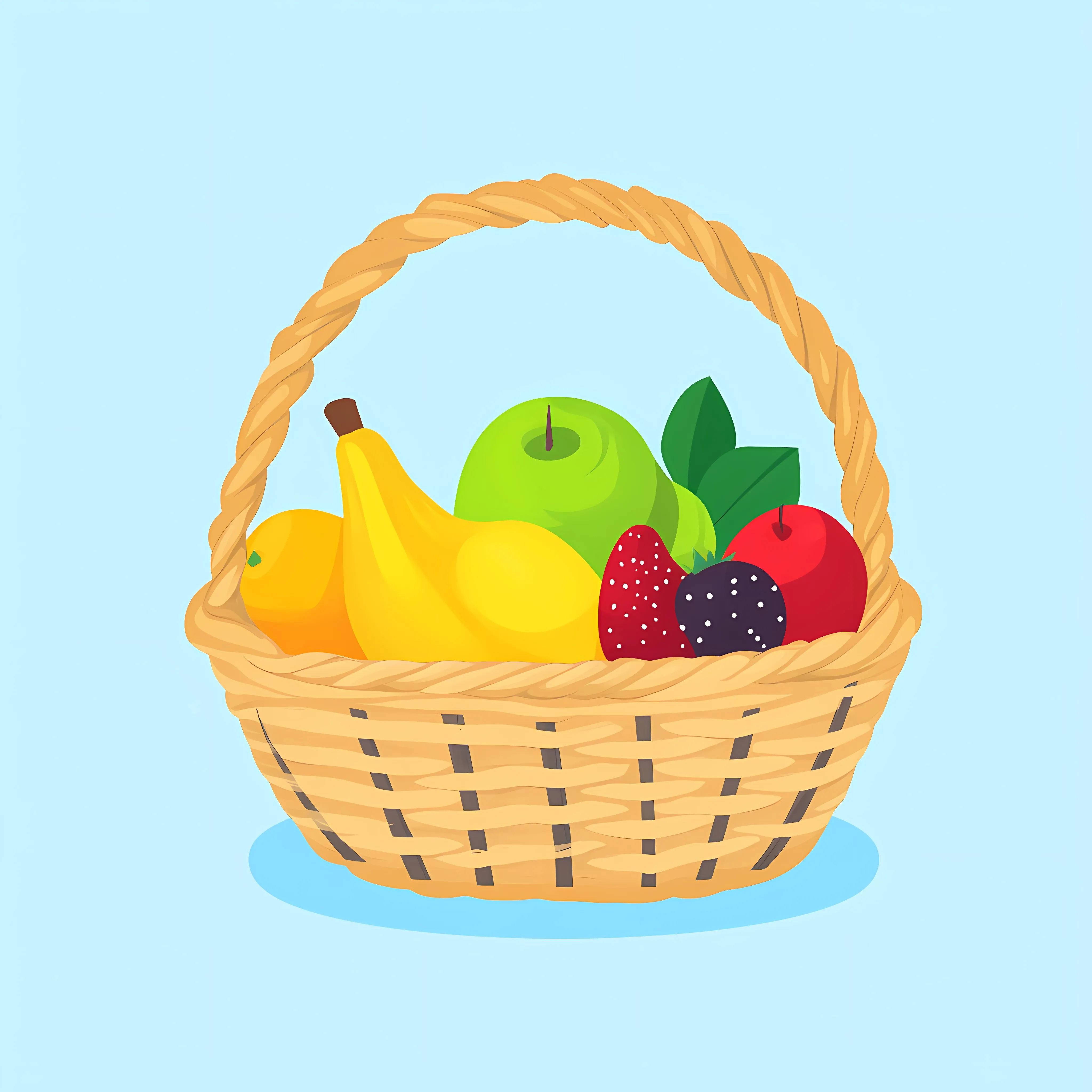 Fresh Organic Fruits Basket Icon Illustration — free download from Dotvec