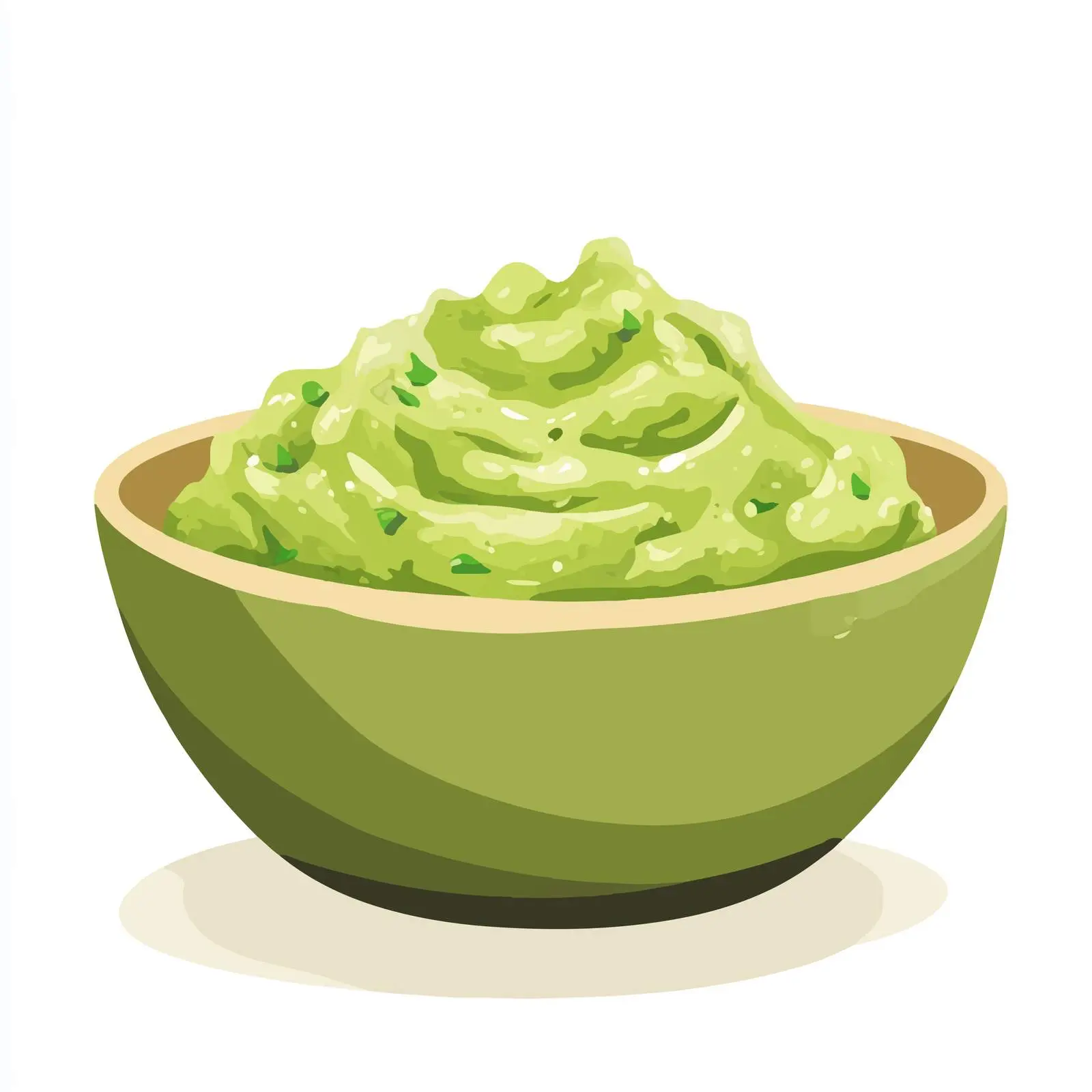 Fresh Organic Guacamole in Bowl Vector Illustration — free download from Dotvec