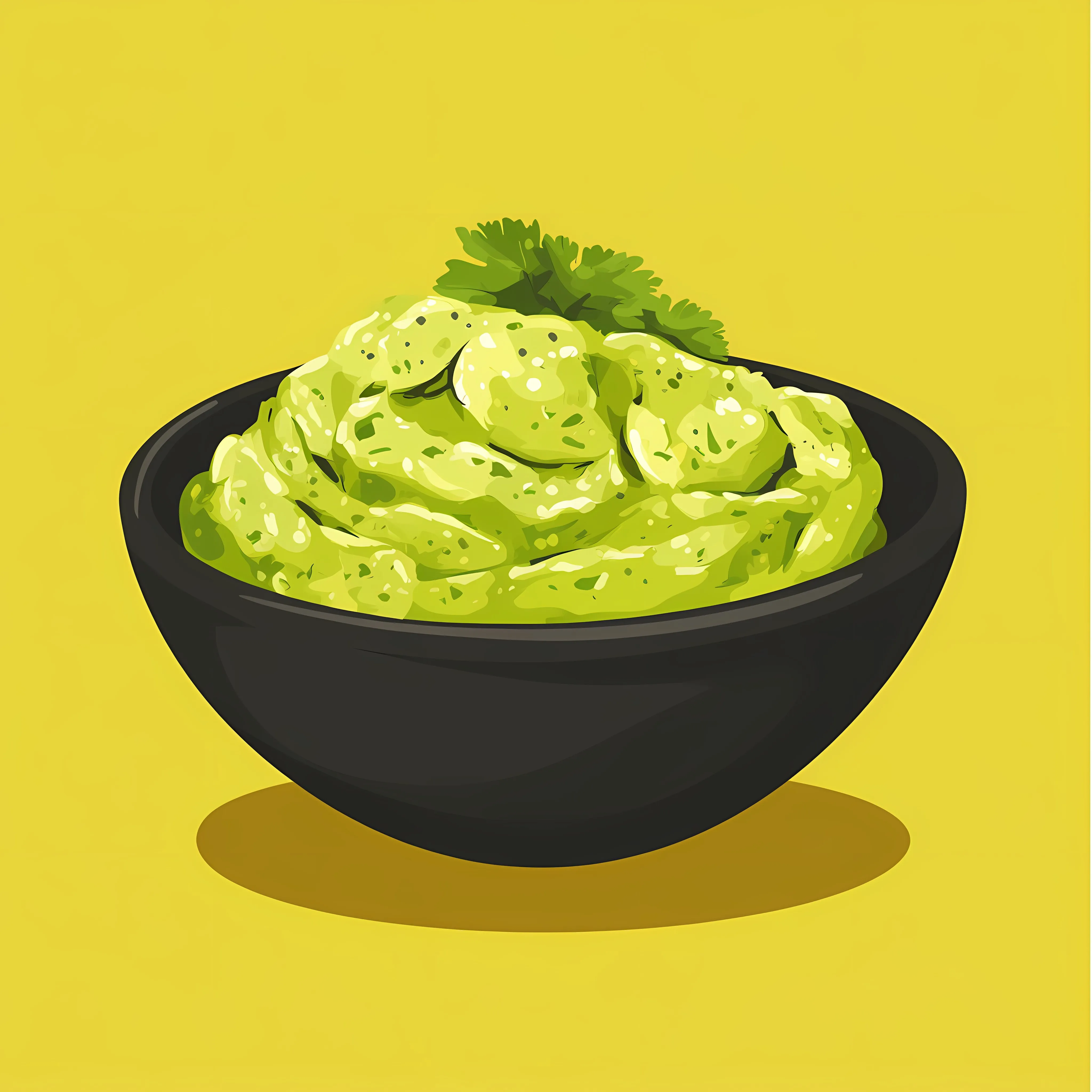 Fresh Organic Guacamole Bowl Vector Illustration — free download from Dotvec