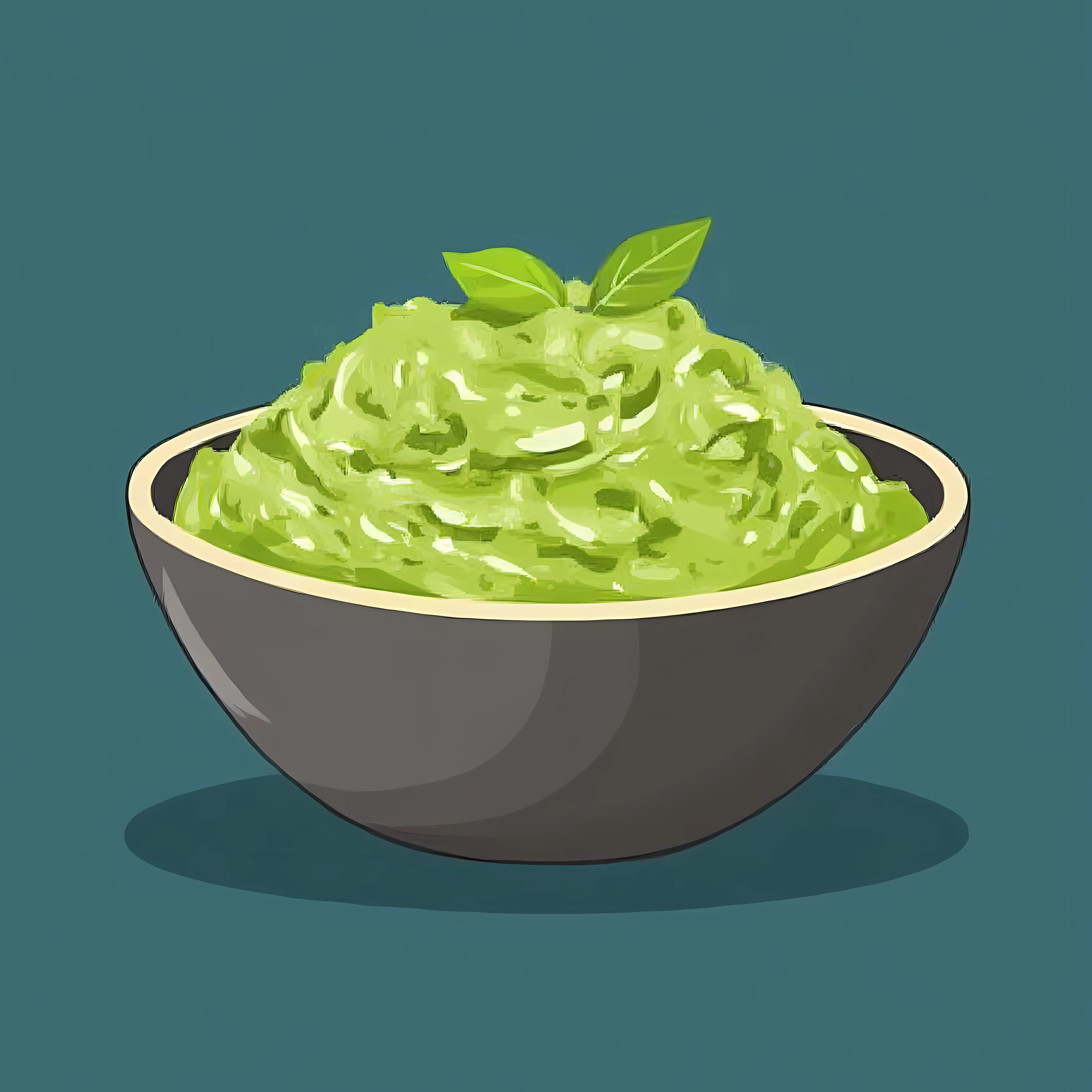 Fresh Organic Guacamole in Bowl Vector Illustration — free download from Dotvec