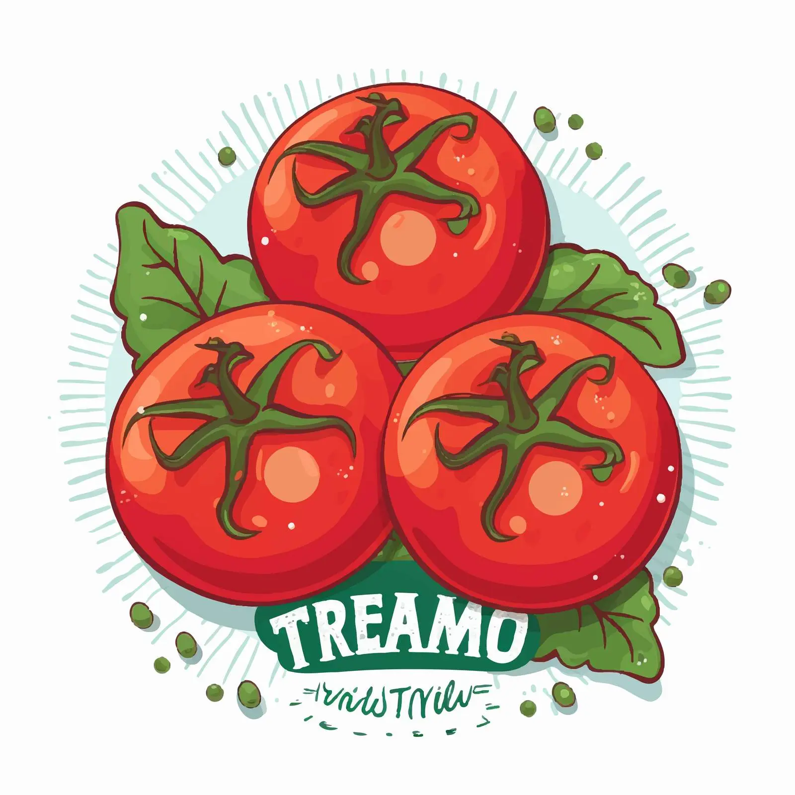 Fresh Organic Tomatoes Cartoon Vector Poster – free food marketing image from Dotvec