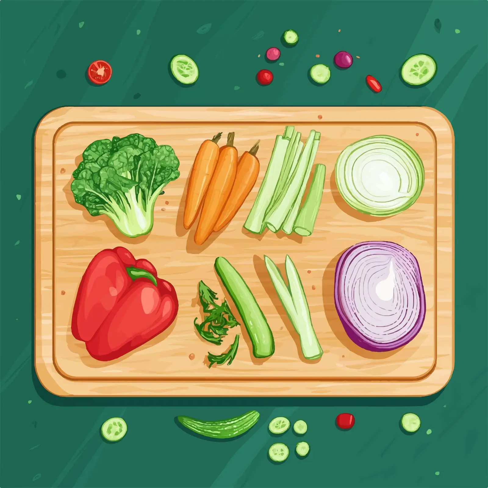 Sliced Fresh Organic Vegetables on Rustic Board — free download from Dotvec
