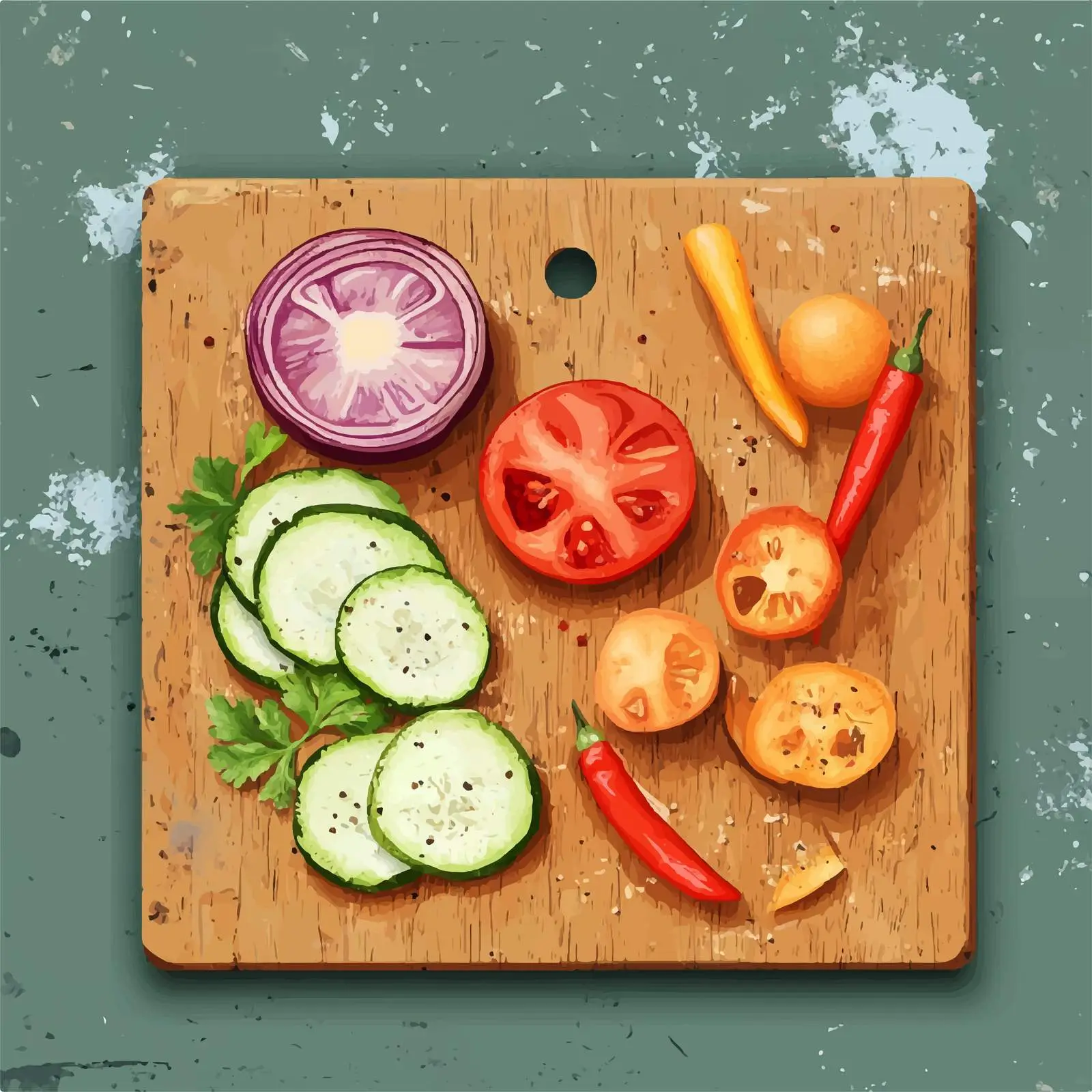 Fresh Organic Vegetables on Rustic Cutting Board — free download from Dotvec