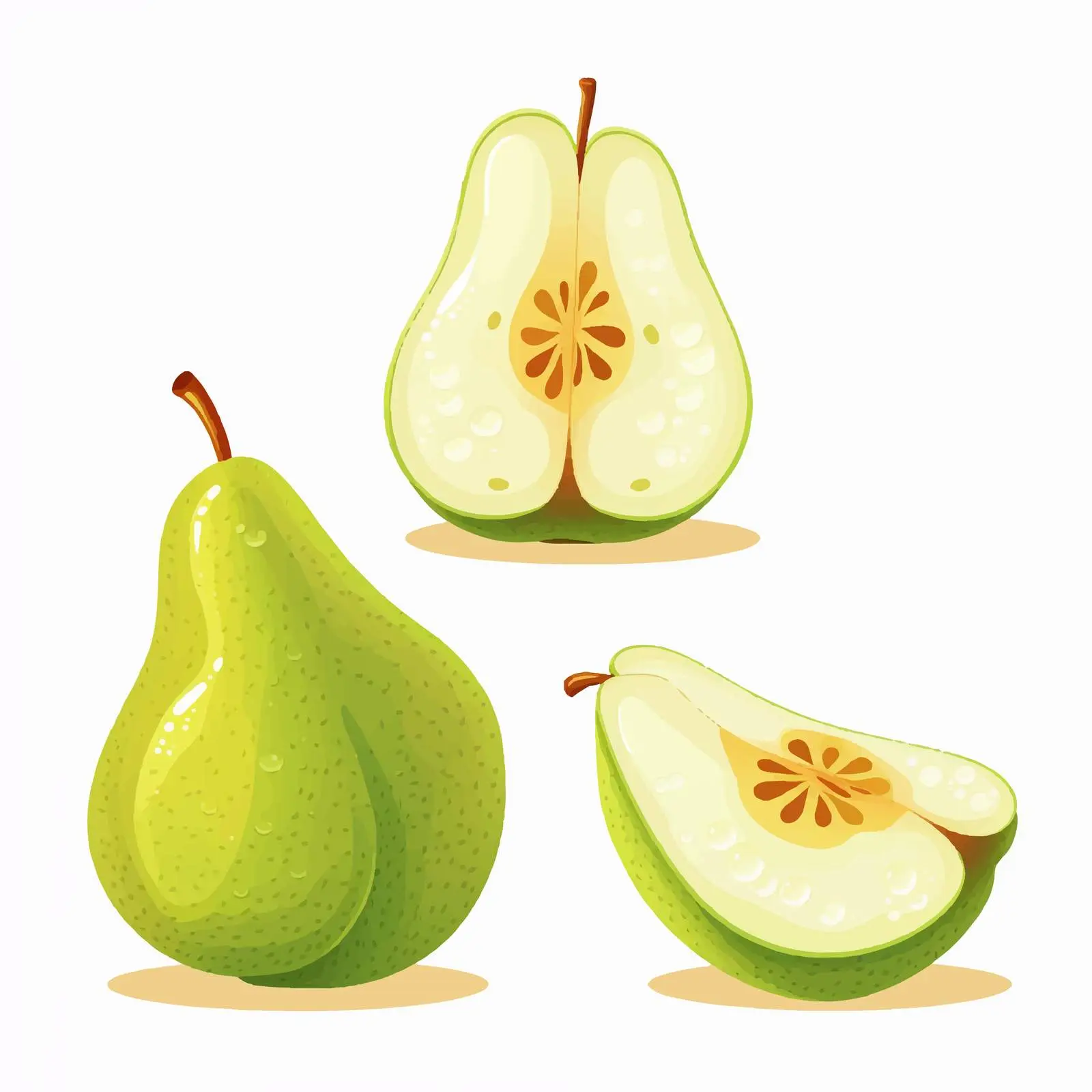 Ripe Pear Slice with Seeds and Freshness — free download from Dotvec