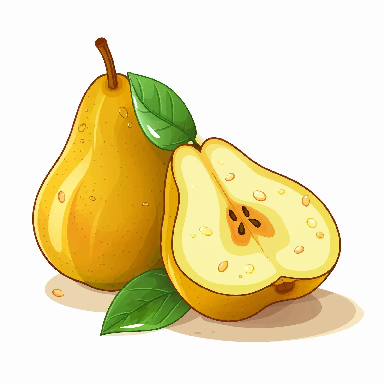 Ripe Pear Slice with Seeds and Healthy Vibes – free seeds image from Dotvec