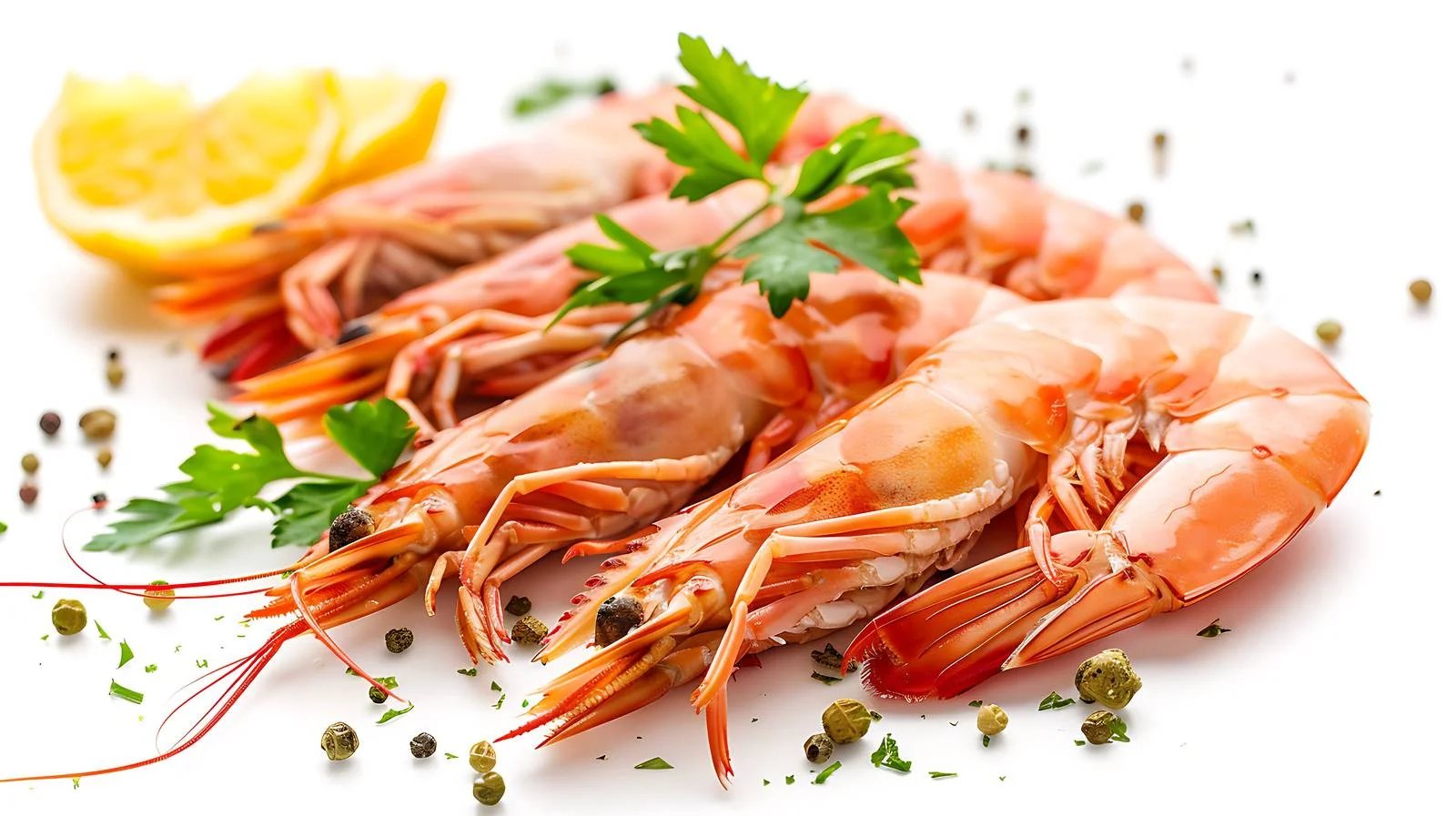 Freshly Prepared Prawns on White Background — free download from Dotvec