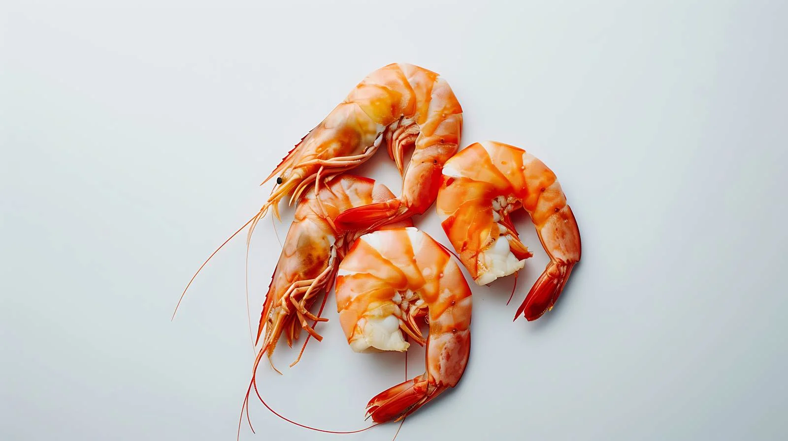 Gourmet Fresh Prawns on White Surface — free download from Dotvec