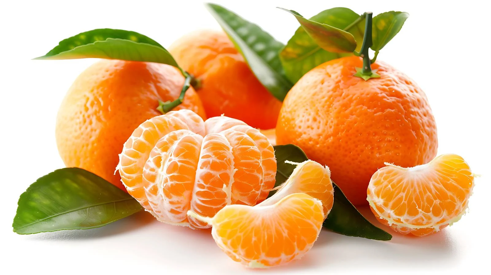 Ripe Mandarins on White Background — free download from Dotvec