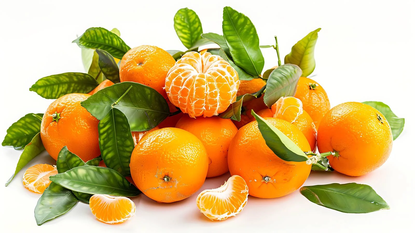 Vibrant Mandarins on White Background — free download from Dotvec