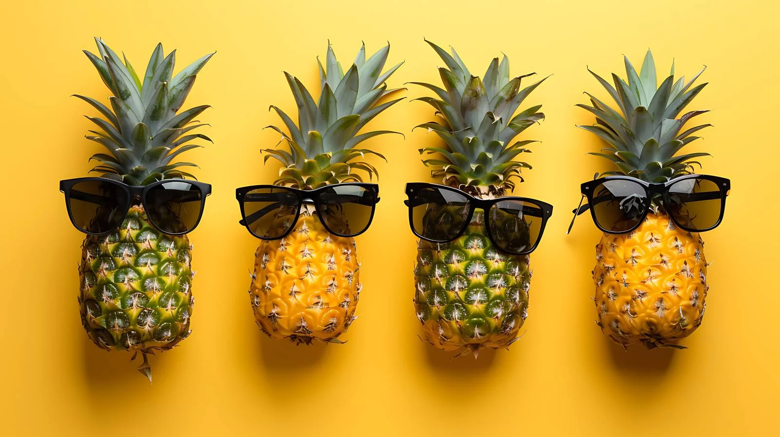 Chic Pineapples on Yellow Background — free download from Dotvec