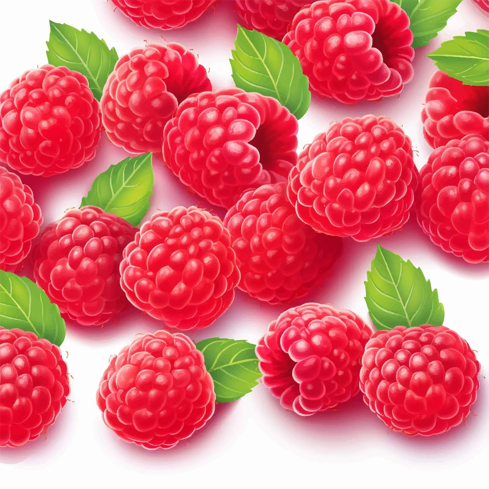 Cartoon Fresh Raspberry on Bright Background Vector — free download from Dotvec