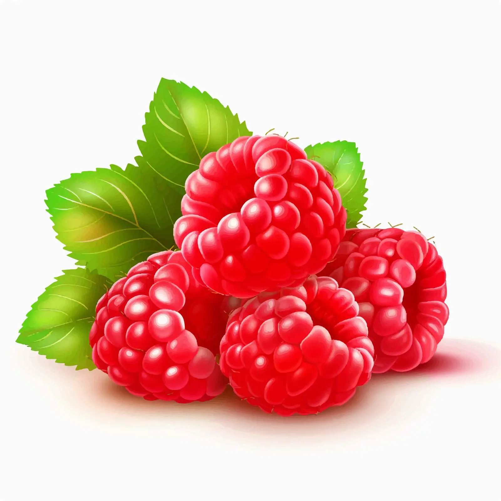 Bright Cartoon Vector of Fresh Raspberries – free raspberries image from Dotvec