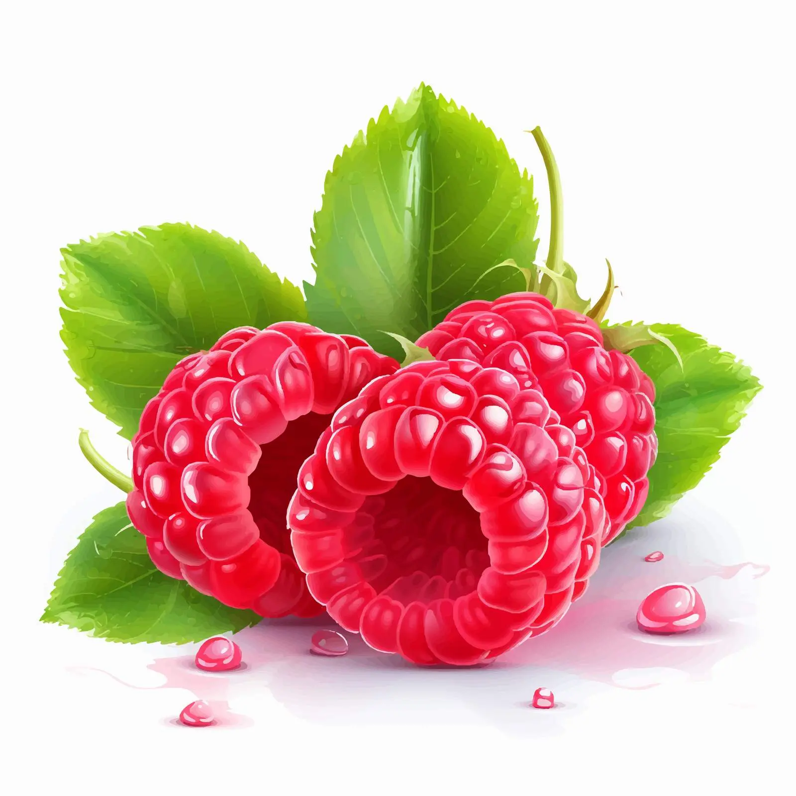 Bright Cartoon Vector of Fresh Raspberries – free raspberries image from Dotvec