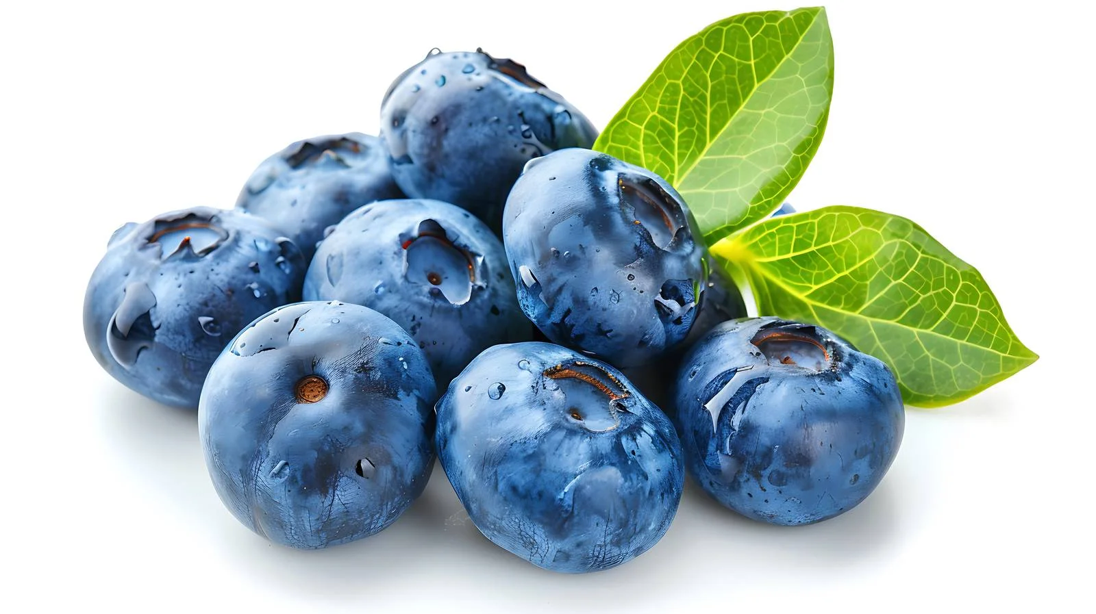 Organic Blueberries with Green Leaf — free download from Dotvec