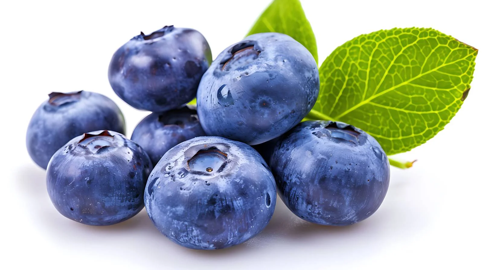 Organic Blueberries with Green Leaf — free download from Dotvec