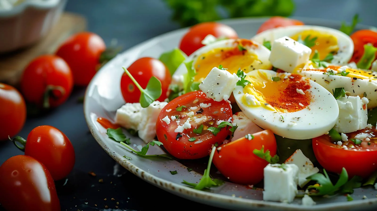 Delicious Fresh Salad with Tomatoes and Feta — free download from Dotvec