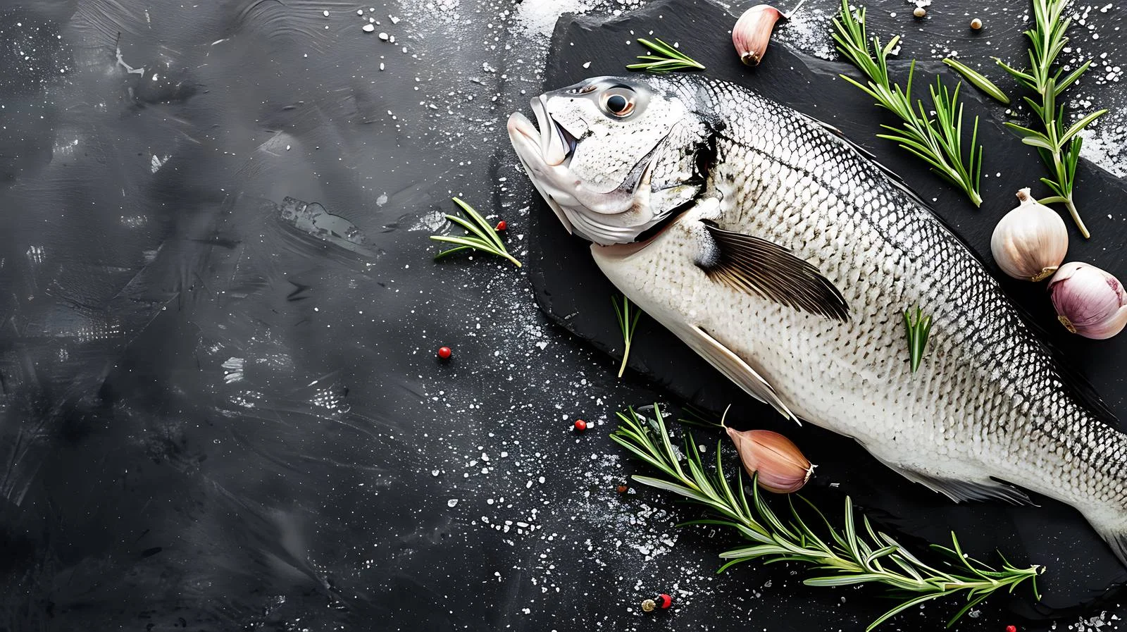 Fresh Seabass Fish with Rosemary — free download from Dotvec
