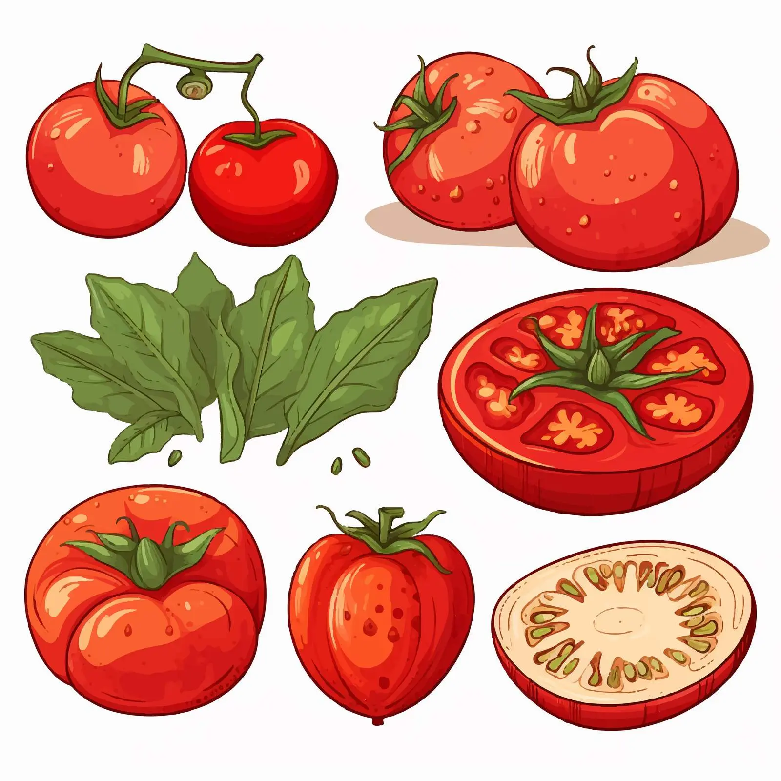 Fresh Tomato Products Vector Illustration — free download from Dotvec