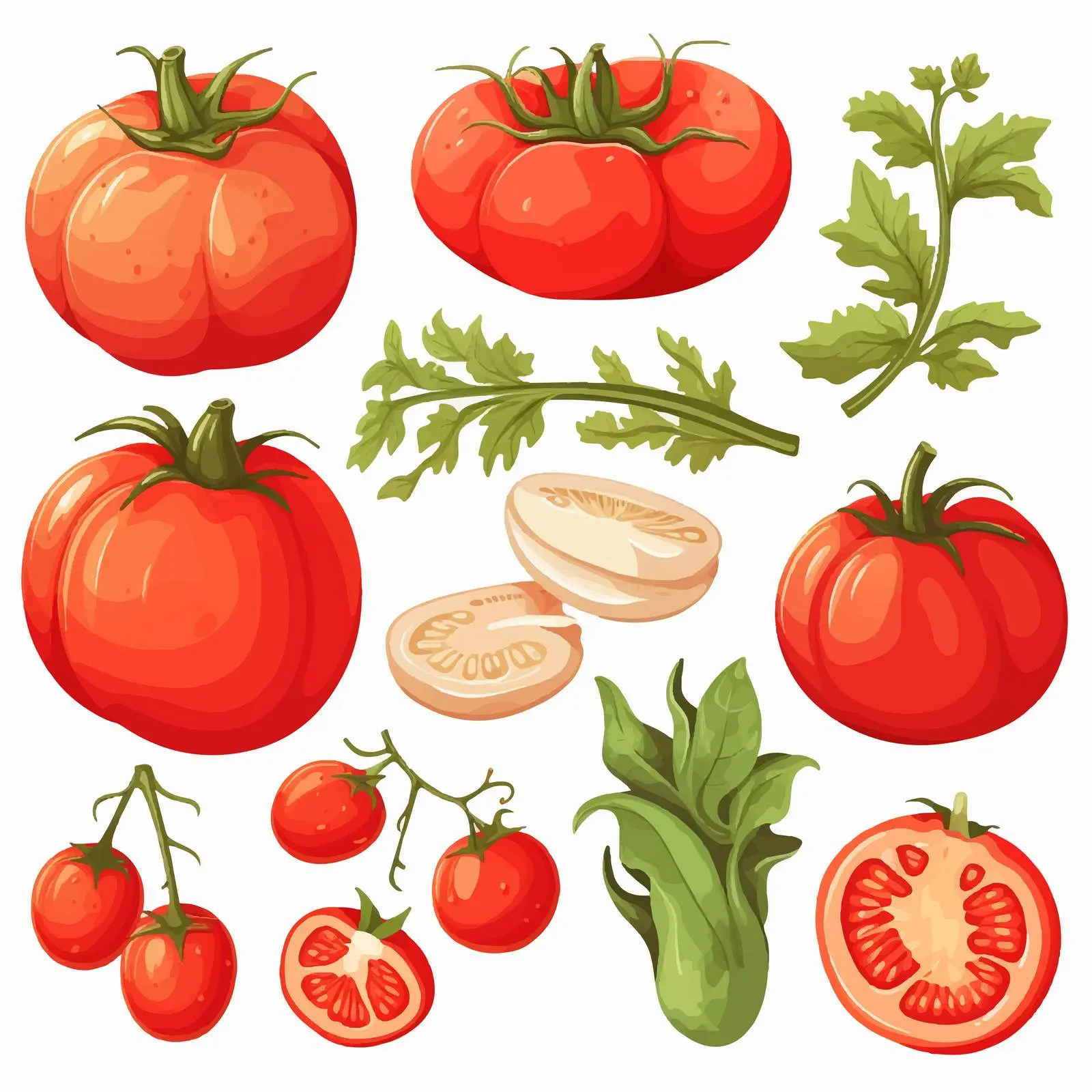 Fresh Tomato and Tomato Product Illustrations — free download from Dotvec