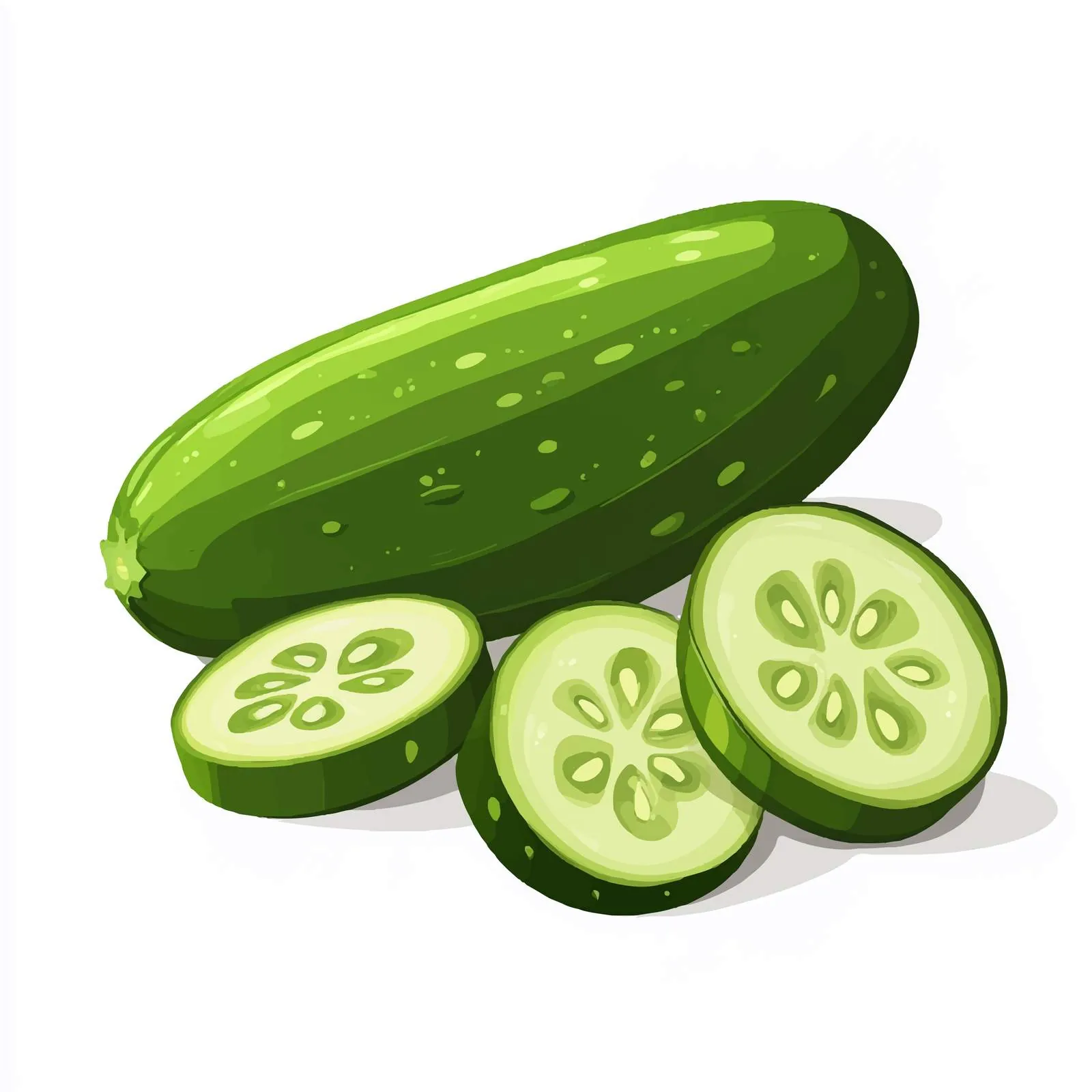 Fresh Whole Cucumber with Cut Piece — free download from Dotvec