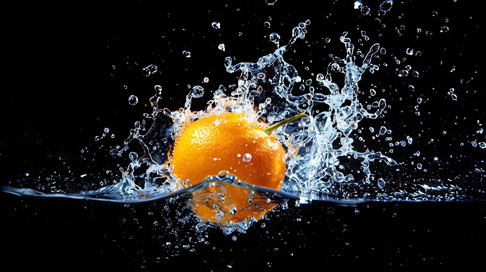 Vibrant Orange Fruit Splash Water Isolated — free download from Dotvec