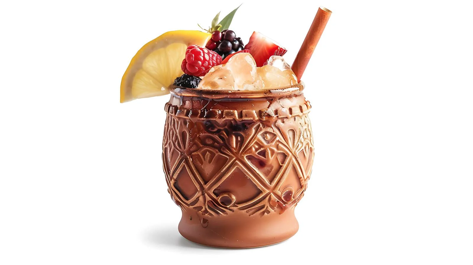 Exotic Zombie Tiki Cocktail in Ceramic Cup — free download from Dotvec