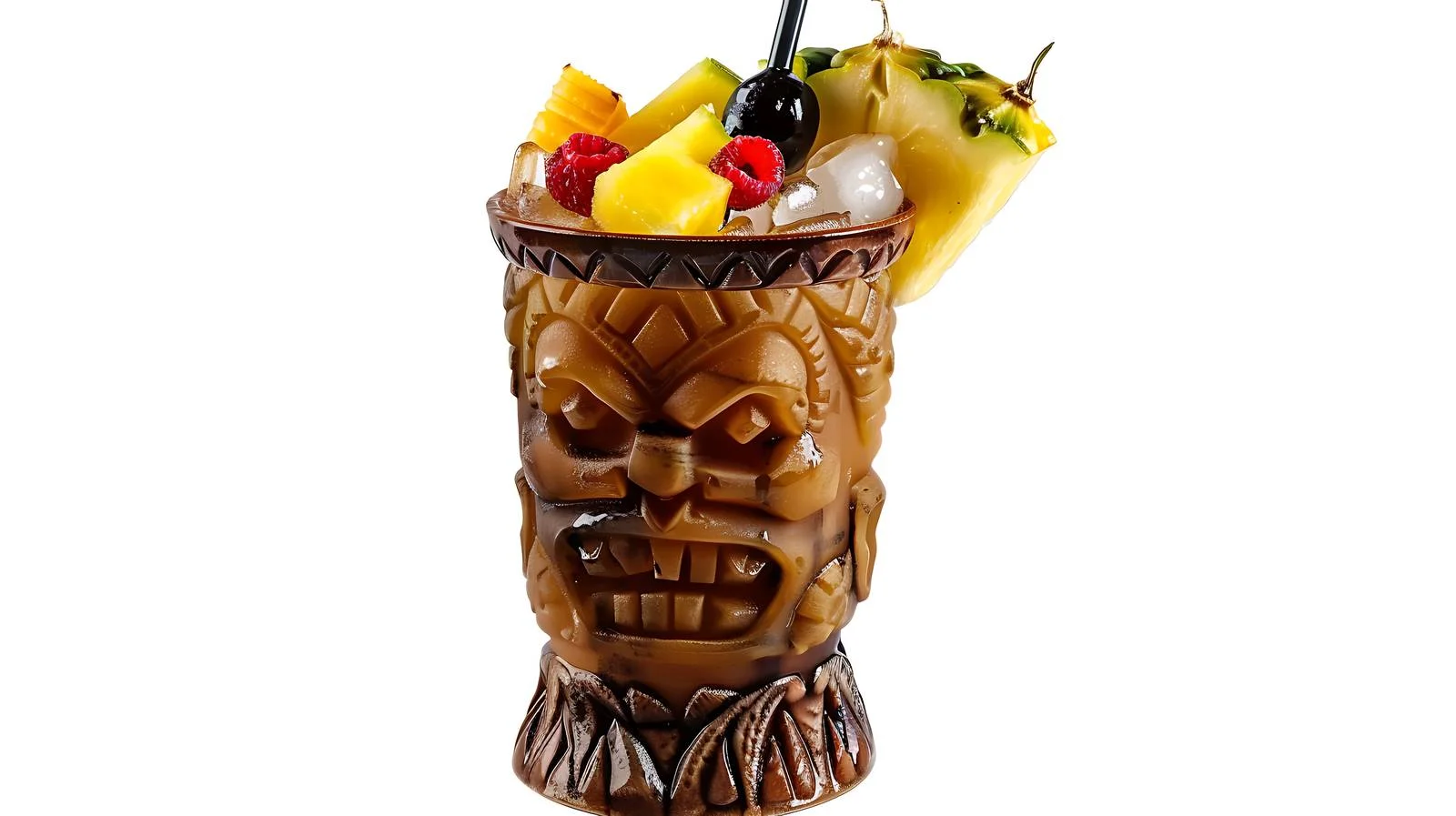 Fresh Zombie Tiki Cocktail in Ceramic Cup — free download from Dotvec