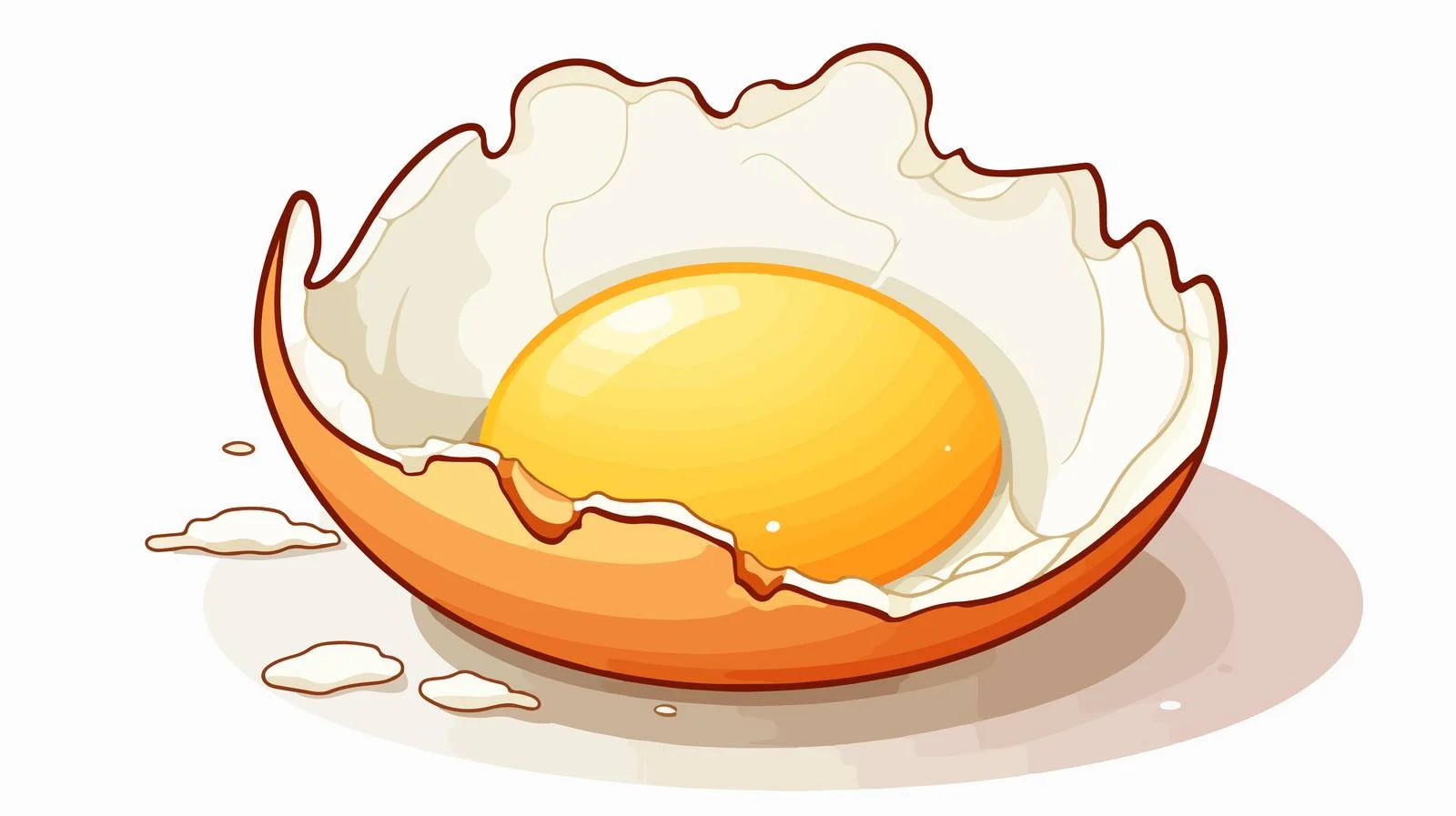 Fresh Cracked Egg Cartoon Vector Illustration — free download from Dotvec