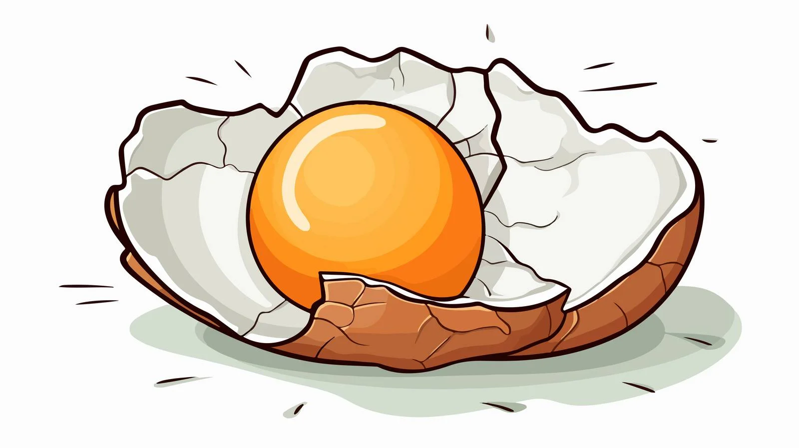 Fresh Cracked Egg Cartoon Vector Illustration — free download from Dotvec