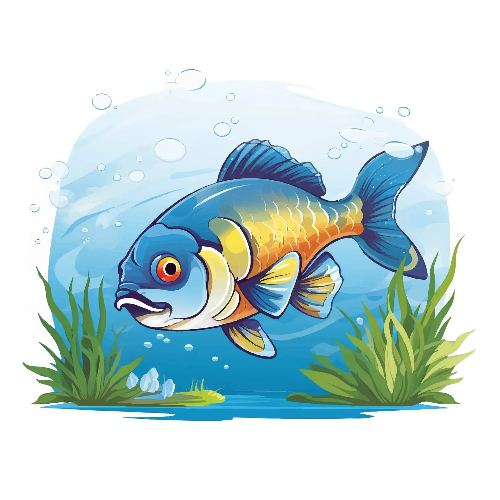 Colorful Freshwater Fish in Underwater Habitat — free download from Dotvec