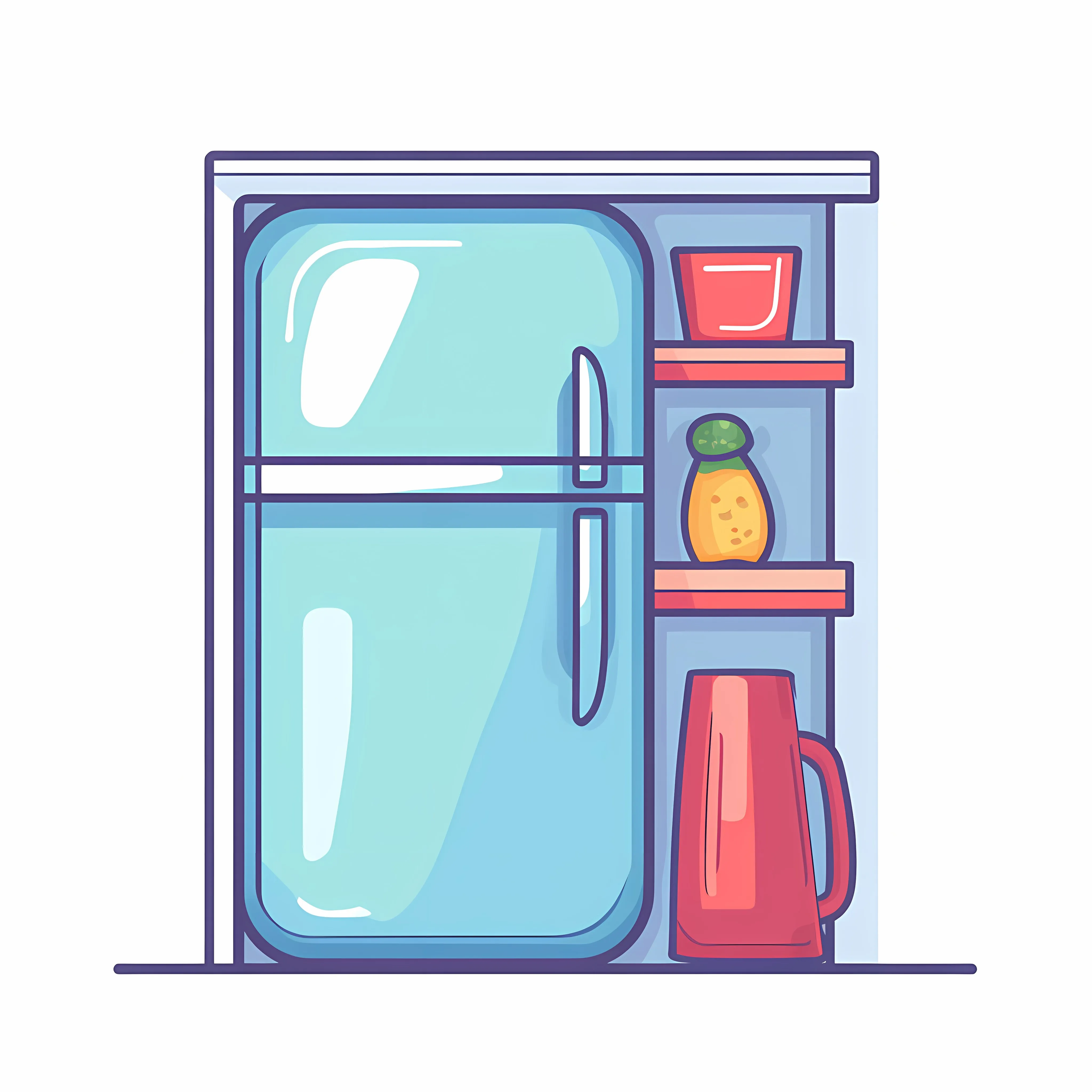 Flat Vector Illustration of a Fridge Appliance — free download from Dotvec