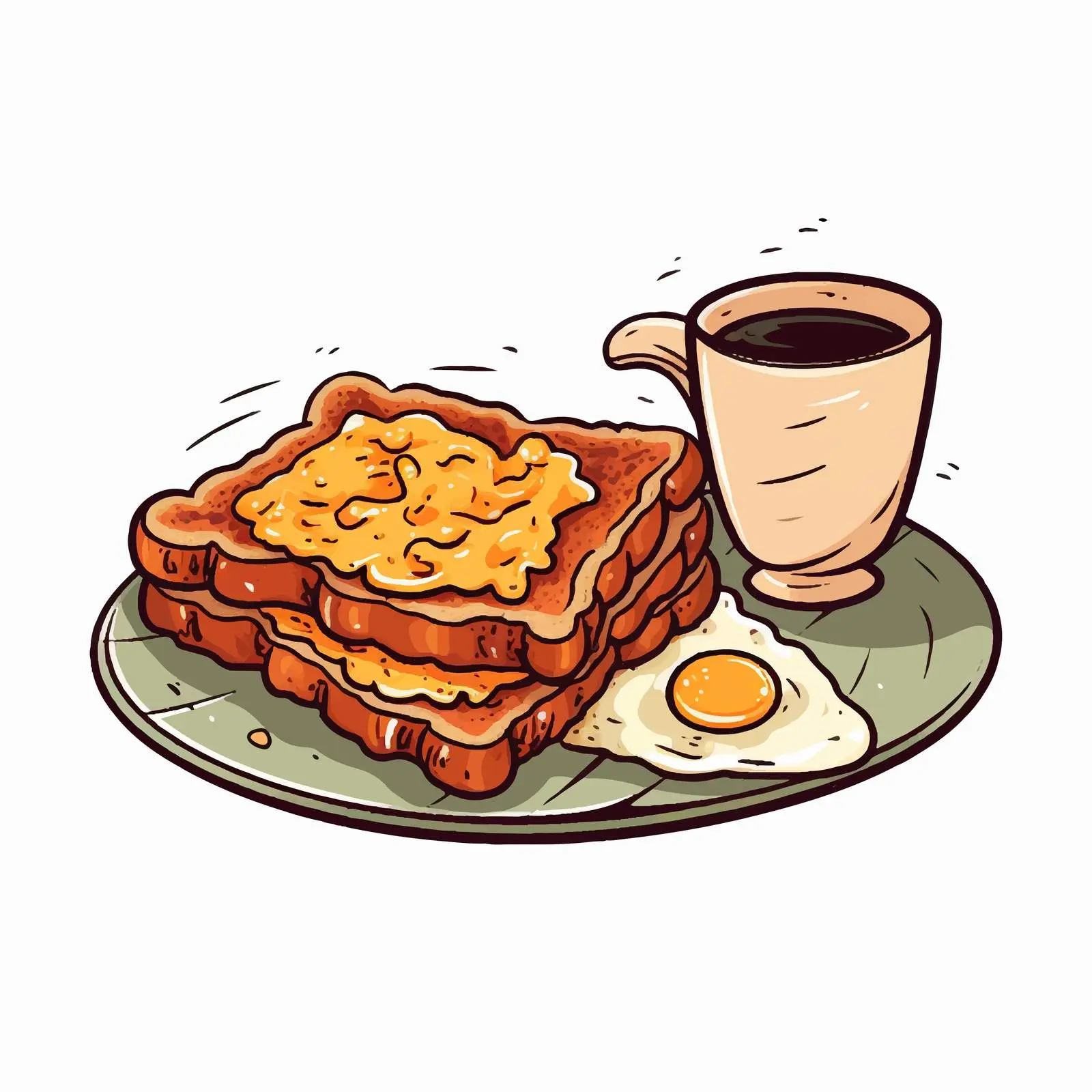 Fried Breakfast with Scrambled Eggs and Bacon – free toasted bread image from Dotvec