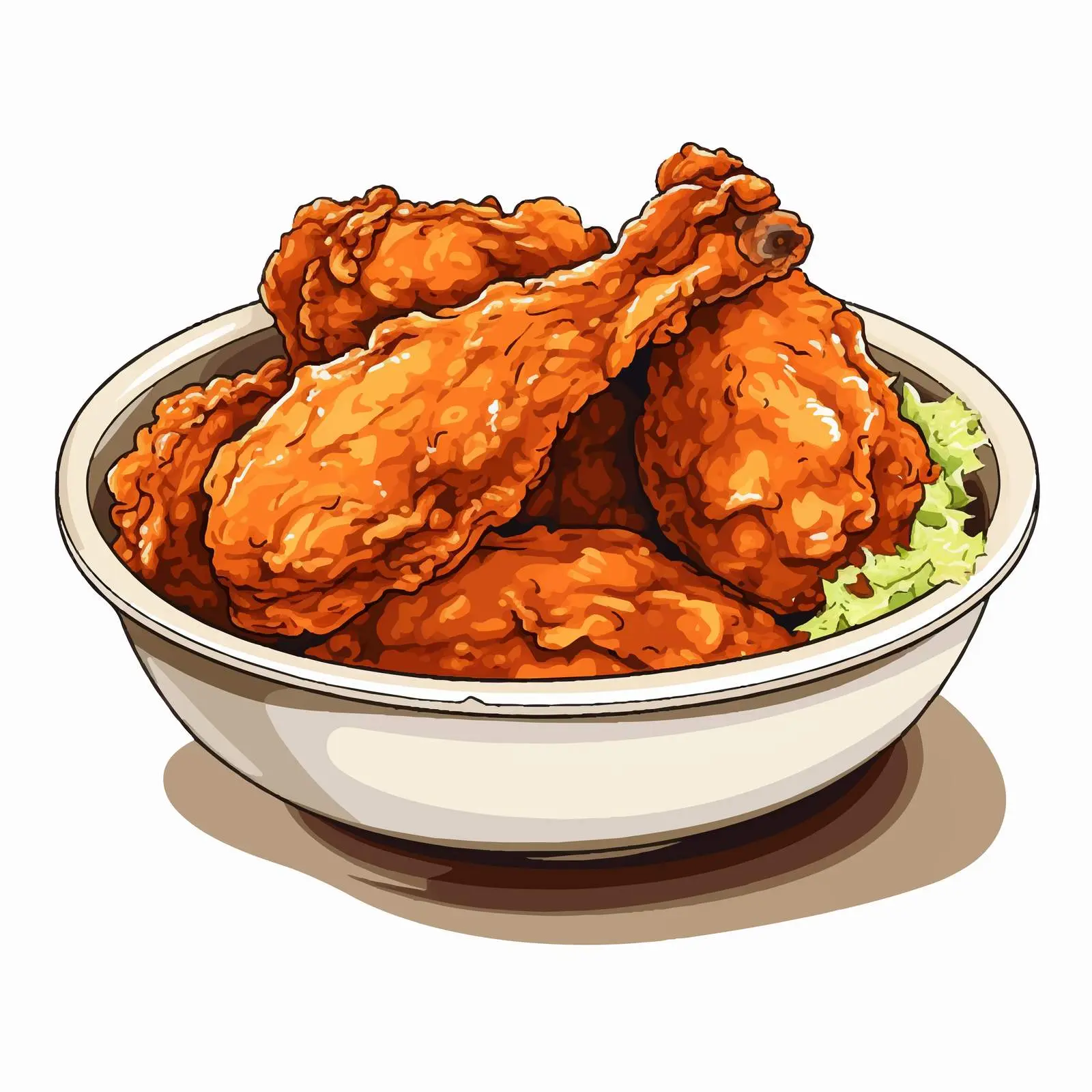 Cartoon Fried Chicken Vector Illustration — free download from Dotvec