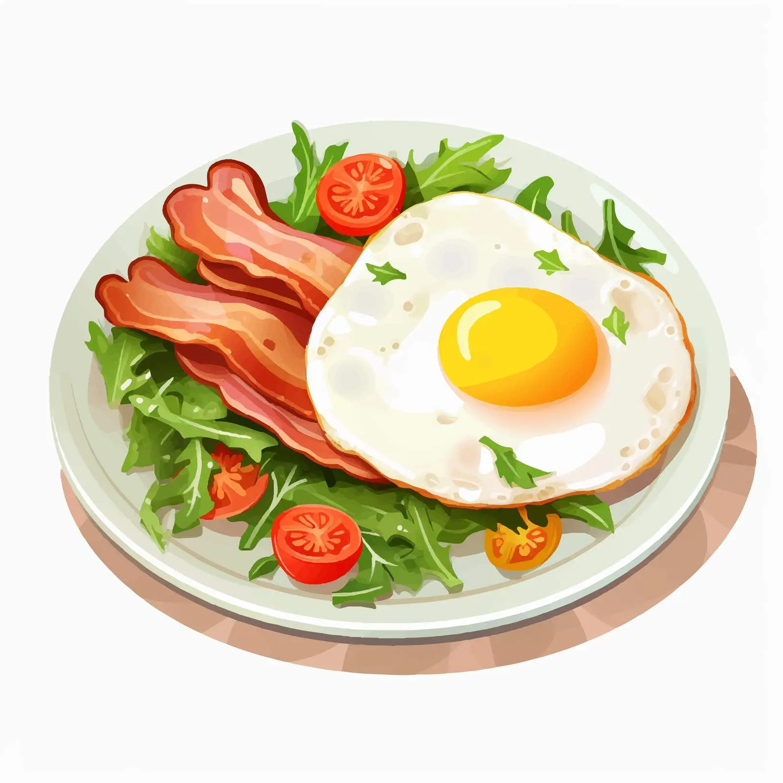 Breakfast Plate with Fried Egg and Bacon — free download from Dotvec