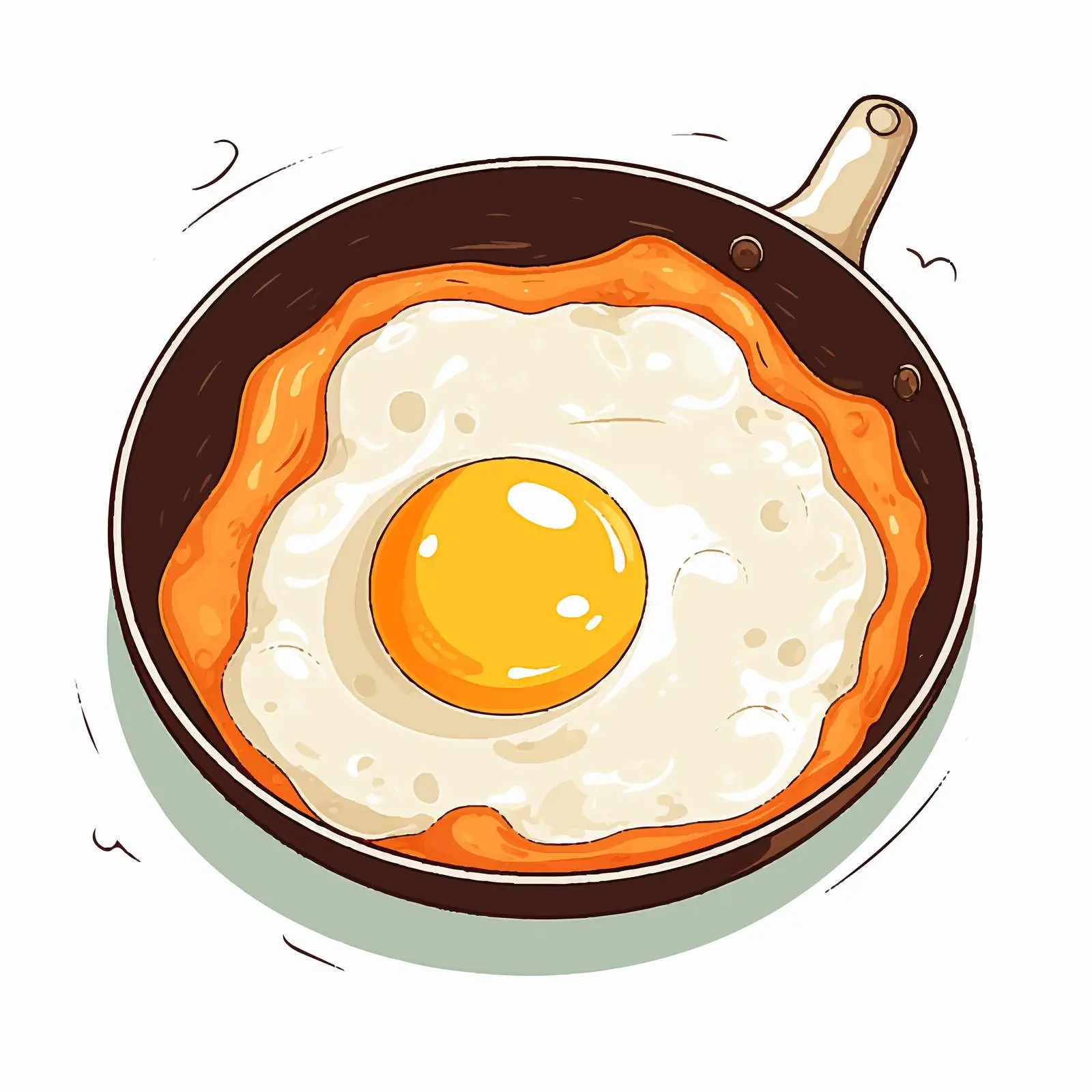 Fried Egg in Frying Pan Illustration — free download from Dotvec