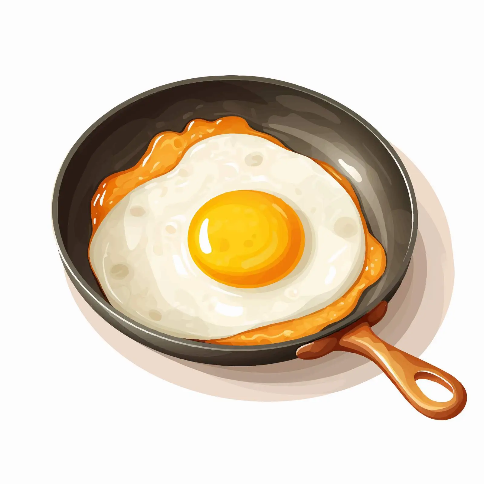 Fried Egg in Frying Pan on Gas Stove Illustration — free download from Dotvec