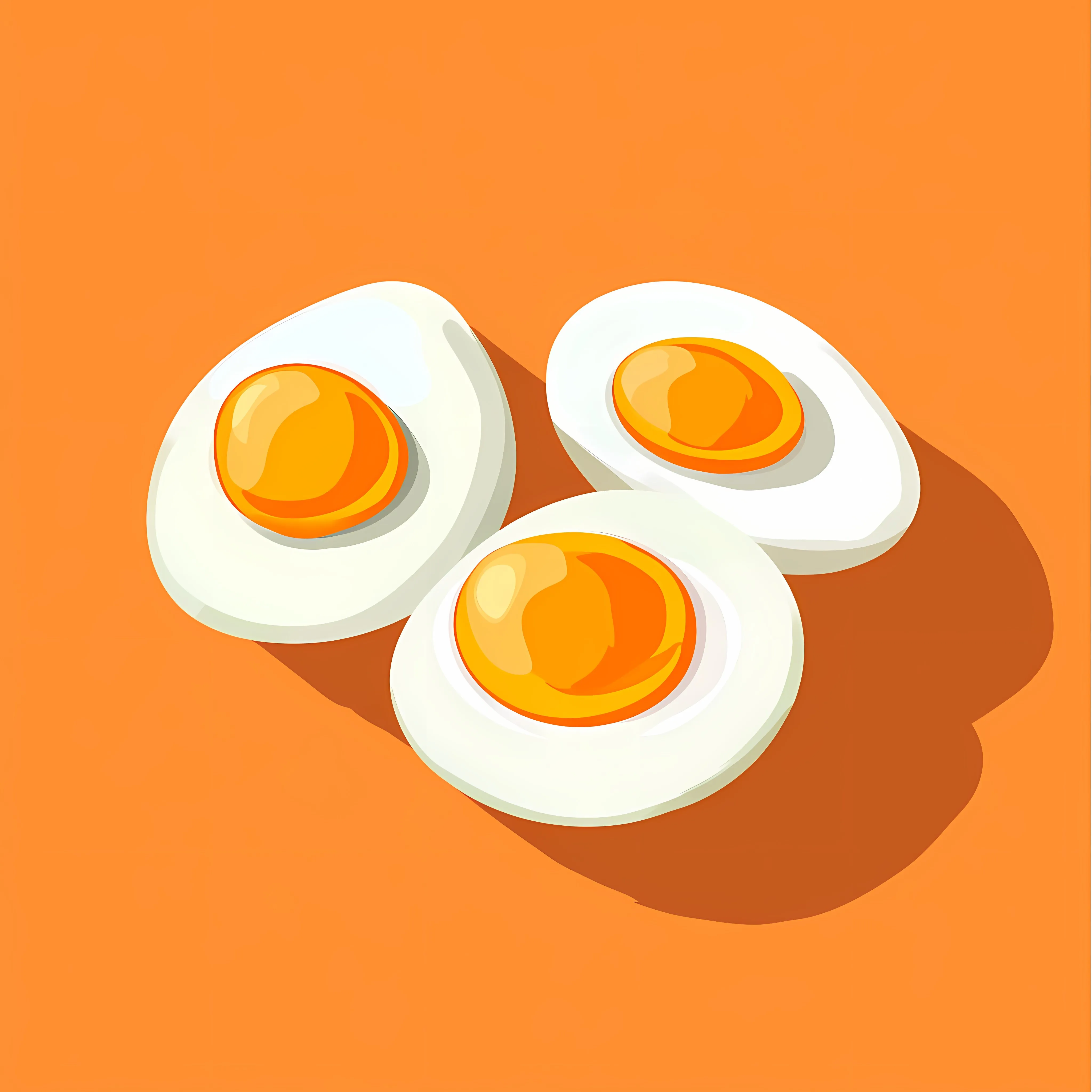Fried Eggs Flat Style with Long Shadow — free download from Dotvec