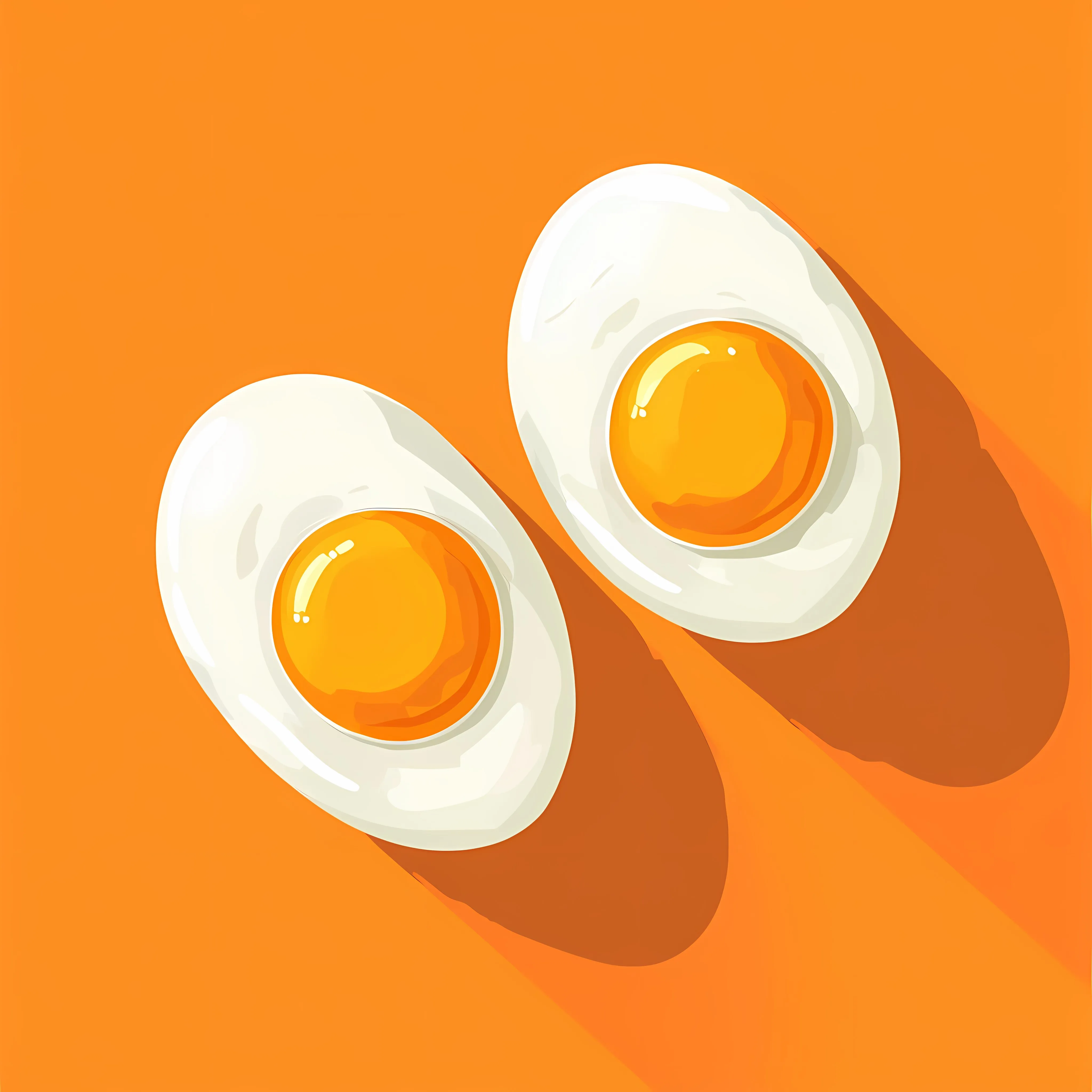 Flat Style Fried Eggs with Long Shadow — free download from Dotvec