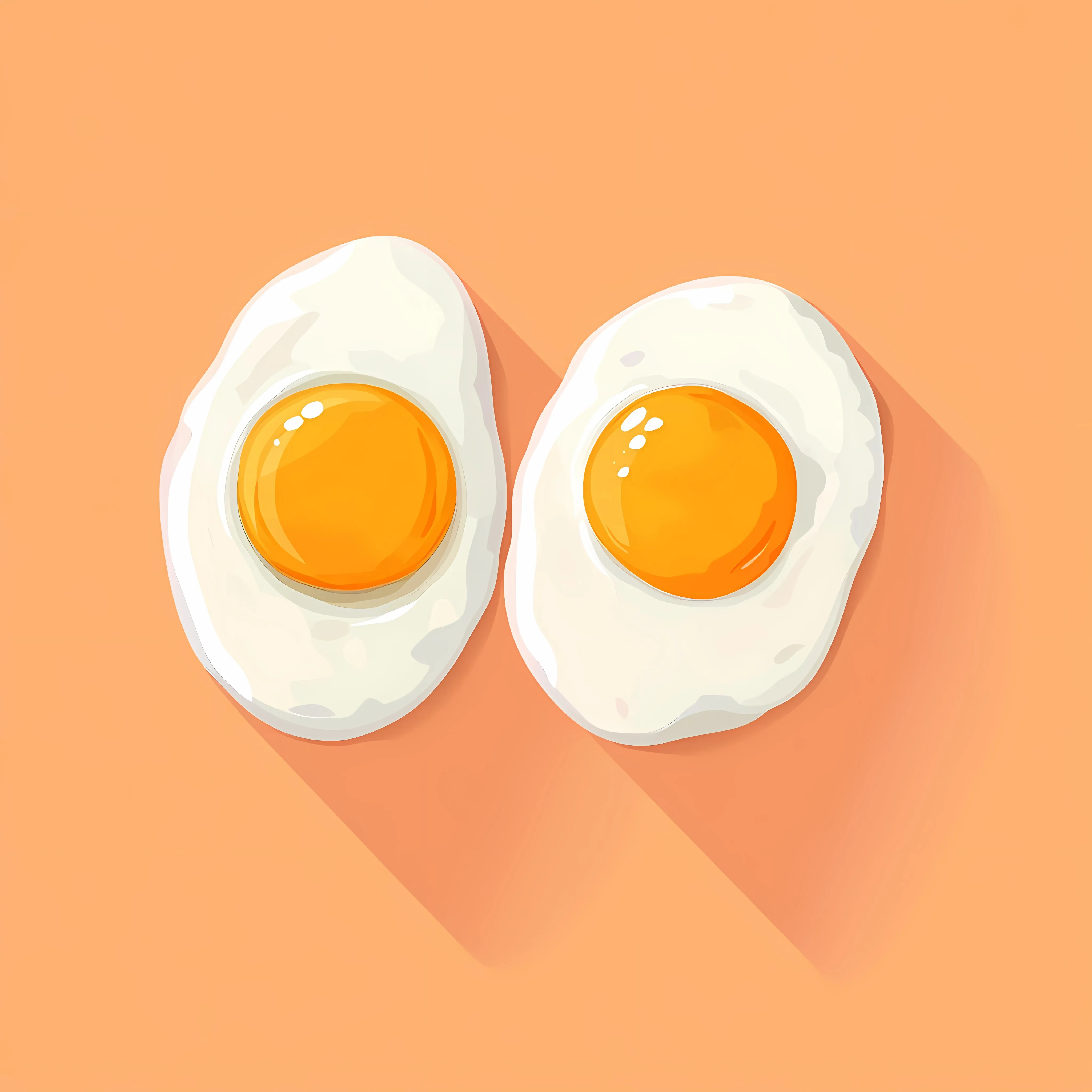 Flat Style Fried Eggs on Orange Background — free download from Dotvec