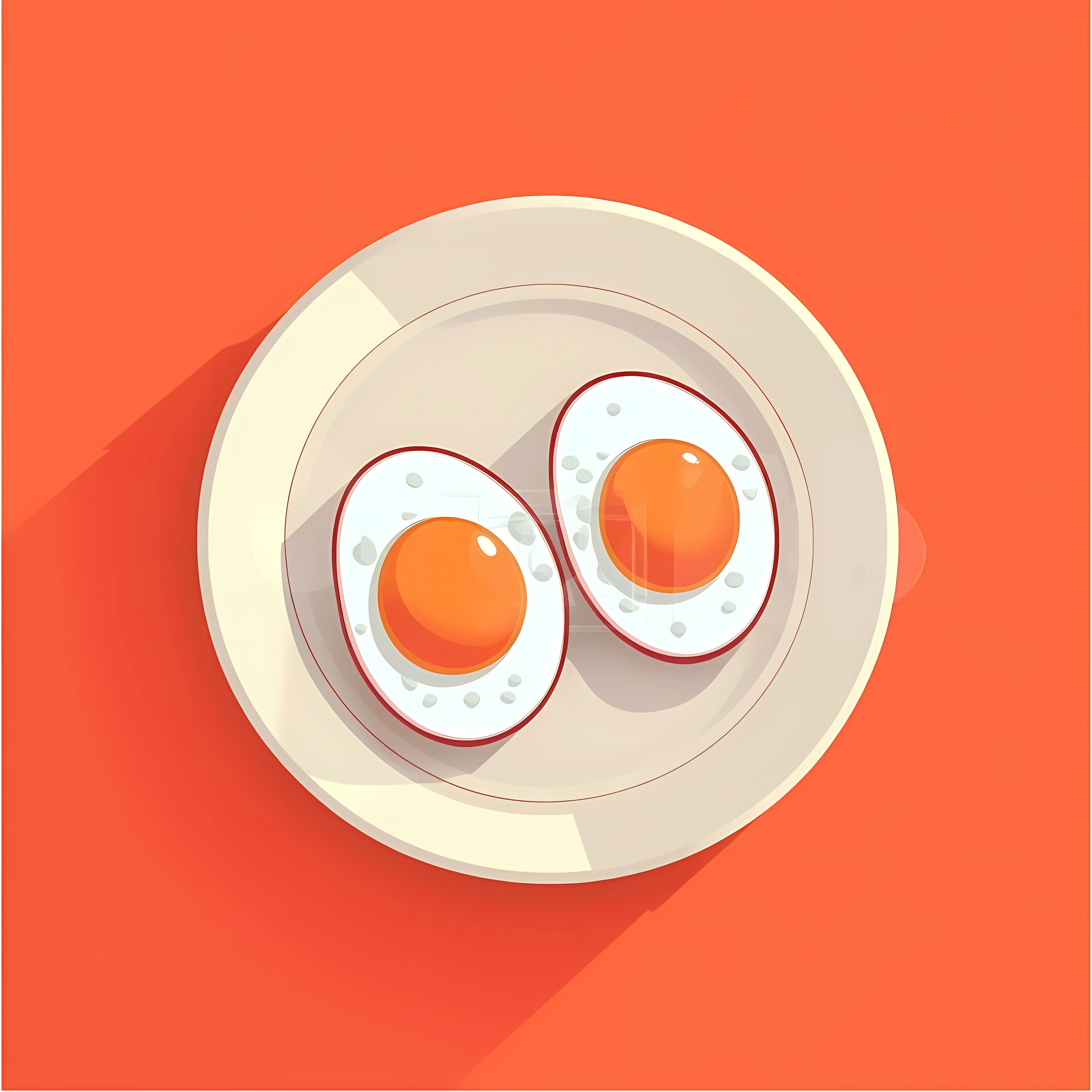 Flat Style Fried Eggs with Long Shadow — free download from Dotvec