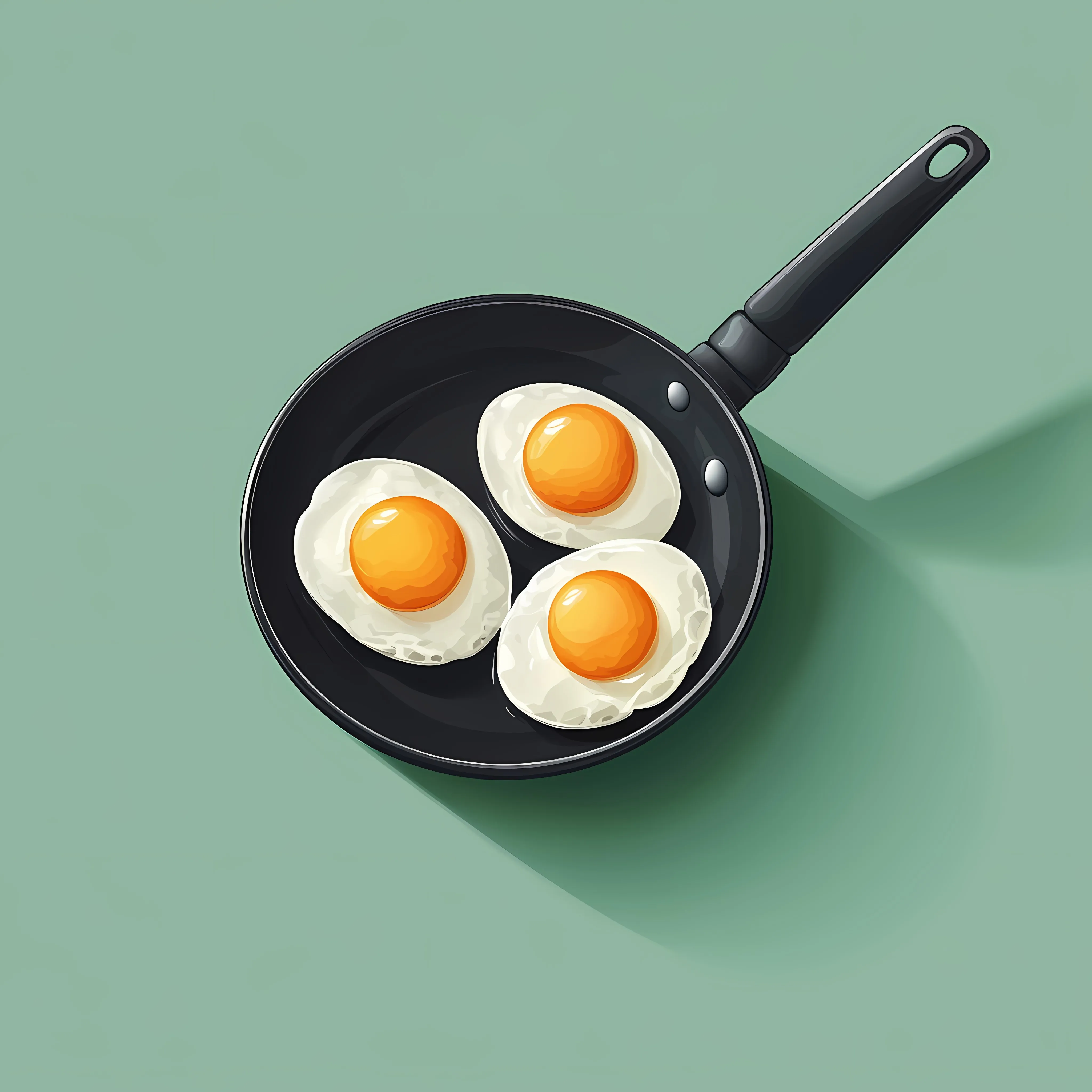 Fried Eggs in Pan Flat Style with Long Shadow — free download from Dotvec